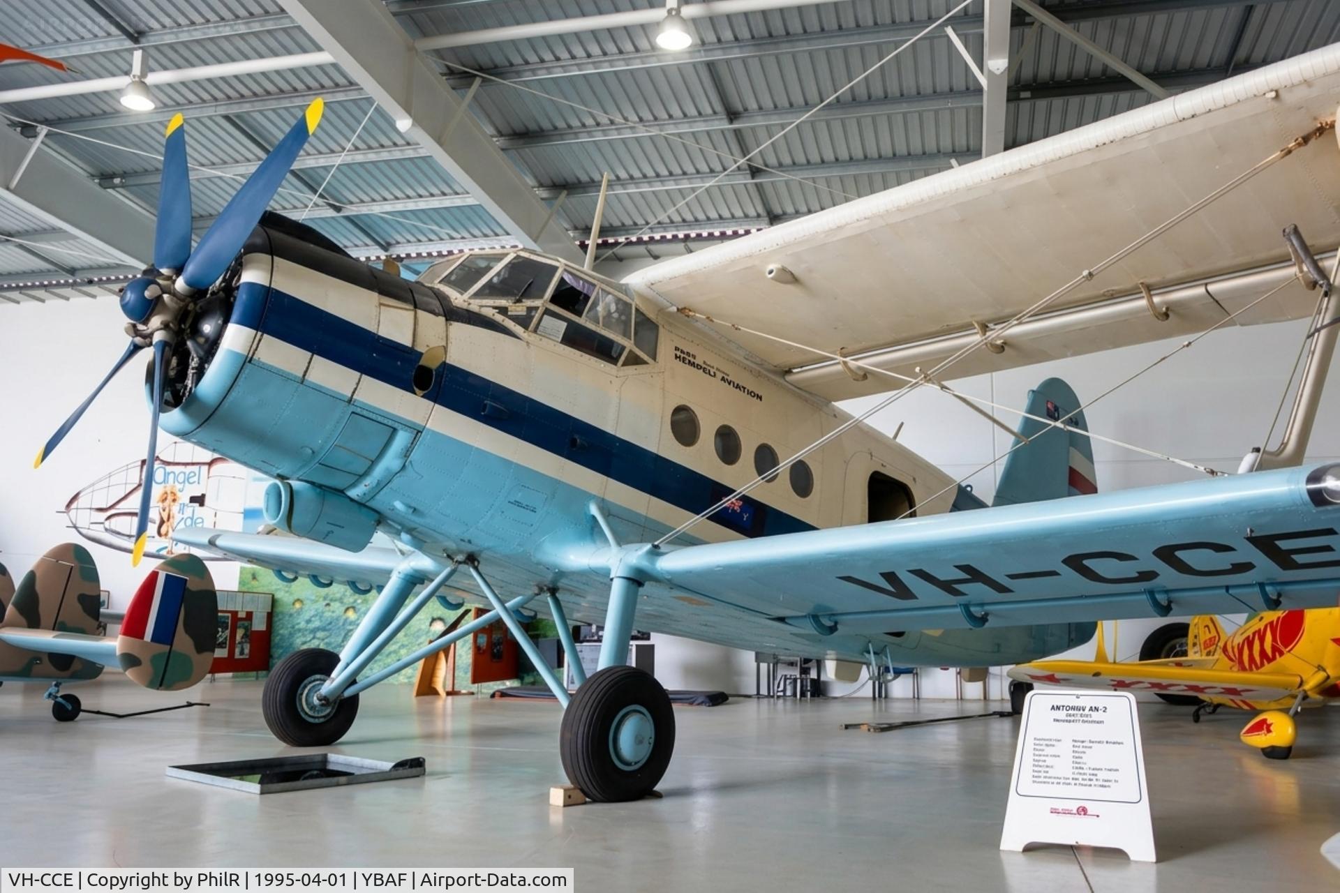 VH-CCE, 1989 Antonov An-2TP, c/n 1G234-09, VH-CCE 1989 Antanov An-2 Hempels Aviation Archerfield
