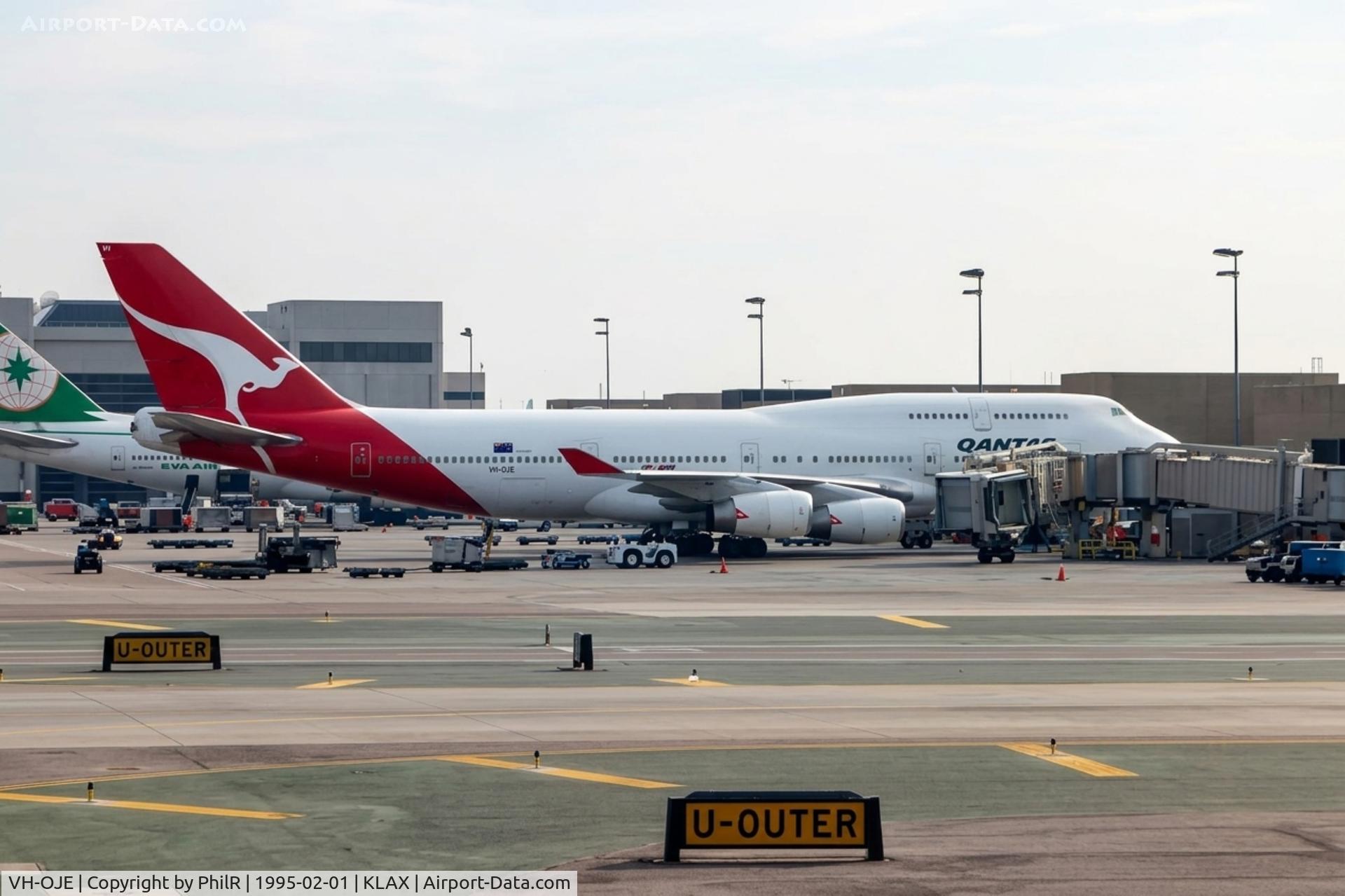 VH-OJE, 1989 Boeing 747-438, c/n 24482 l/n 765, VH-OJE 1989 B747-438 QANTAS LAX