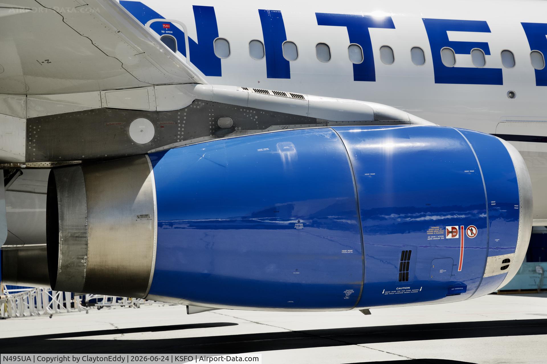 N495UA, 2002 Airbus A320-232, c/n 1842, IAE V2500 engine SFO 2026
