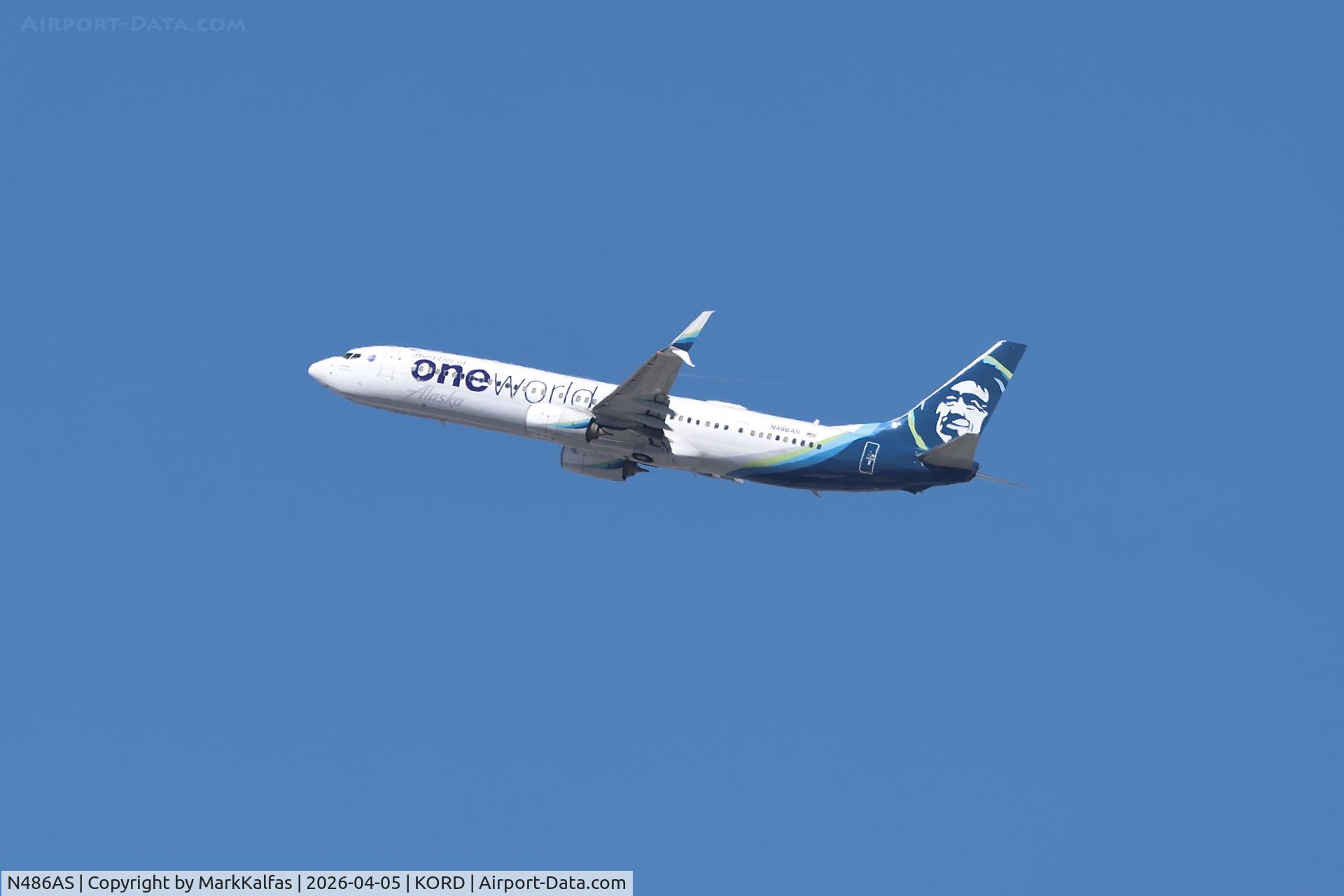N486AS, 2015 Boeing 737-990/ER, c/n 44107, B739 Alaska Boeing 737-990ER N486AS departing 27L KORD