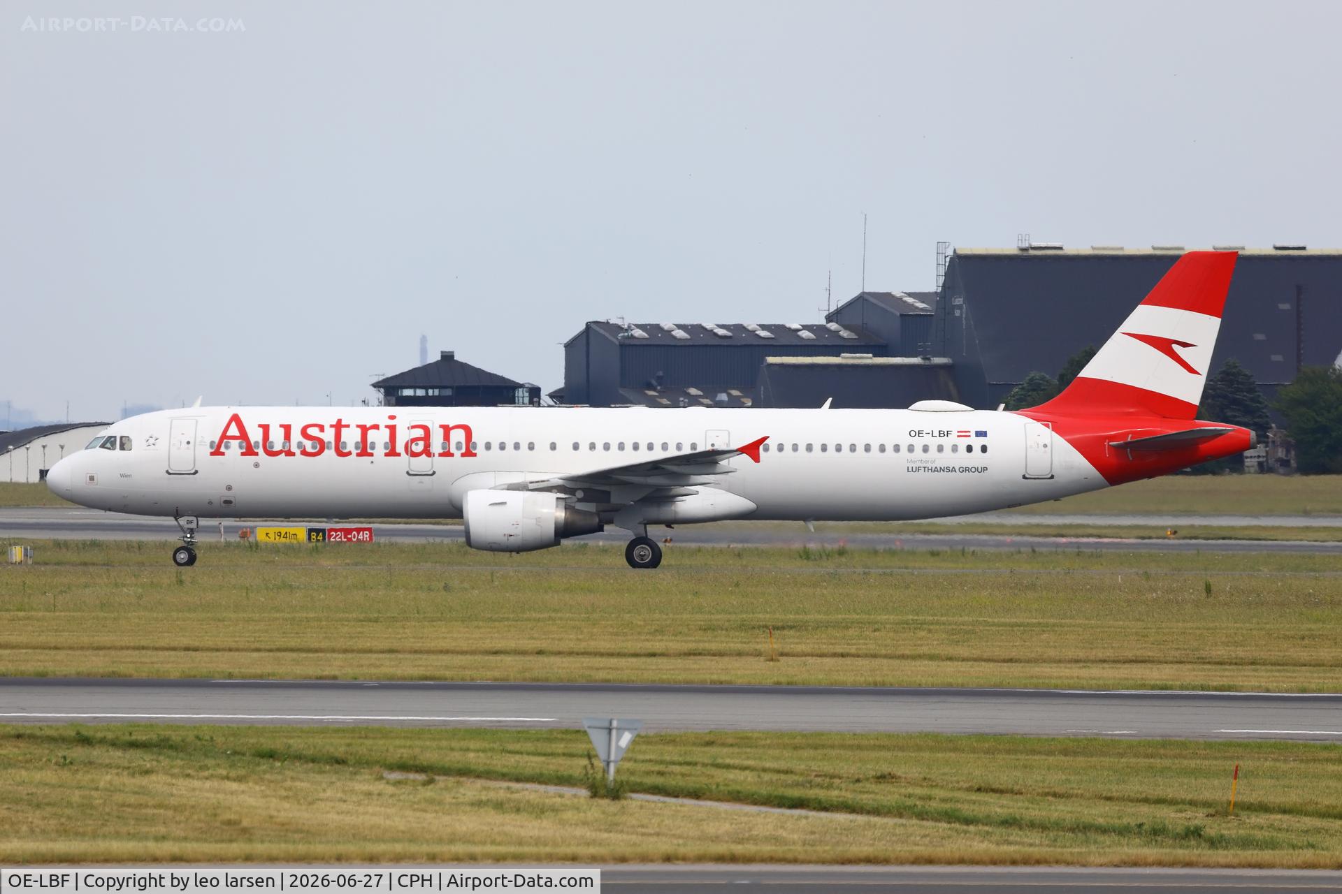 OE-LBF, 2001 Airbus A321-211, c/n 1458, Copenhagen 27.6.2026