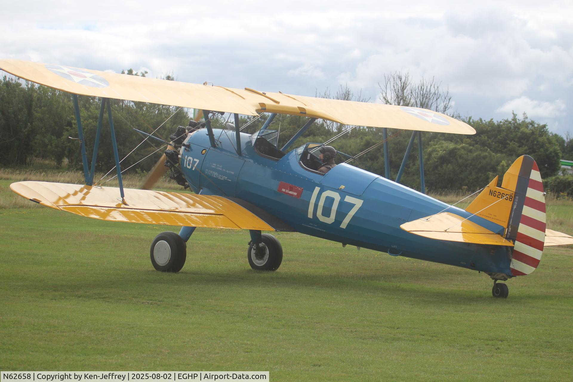 N62658, 1942 Boeing A75N1(PT17), c/n 75-4270, Jodel Fly-In, Popham