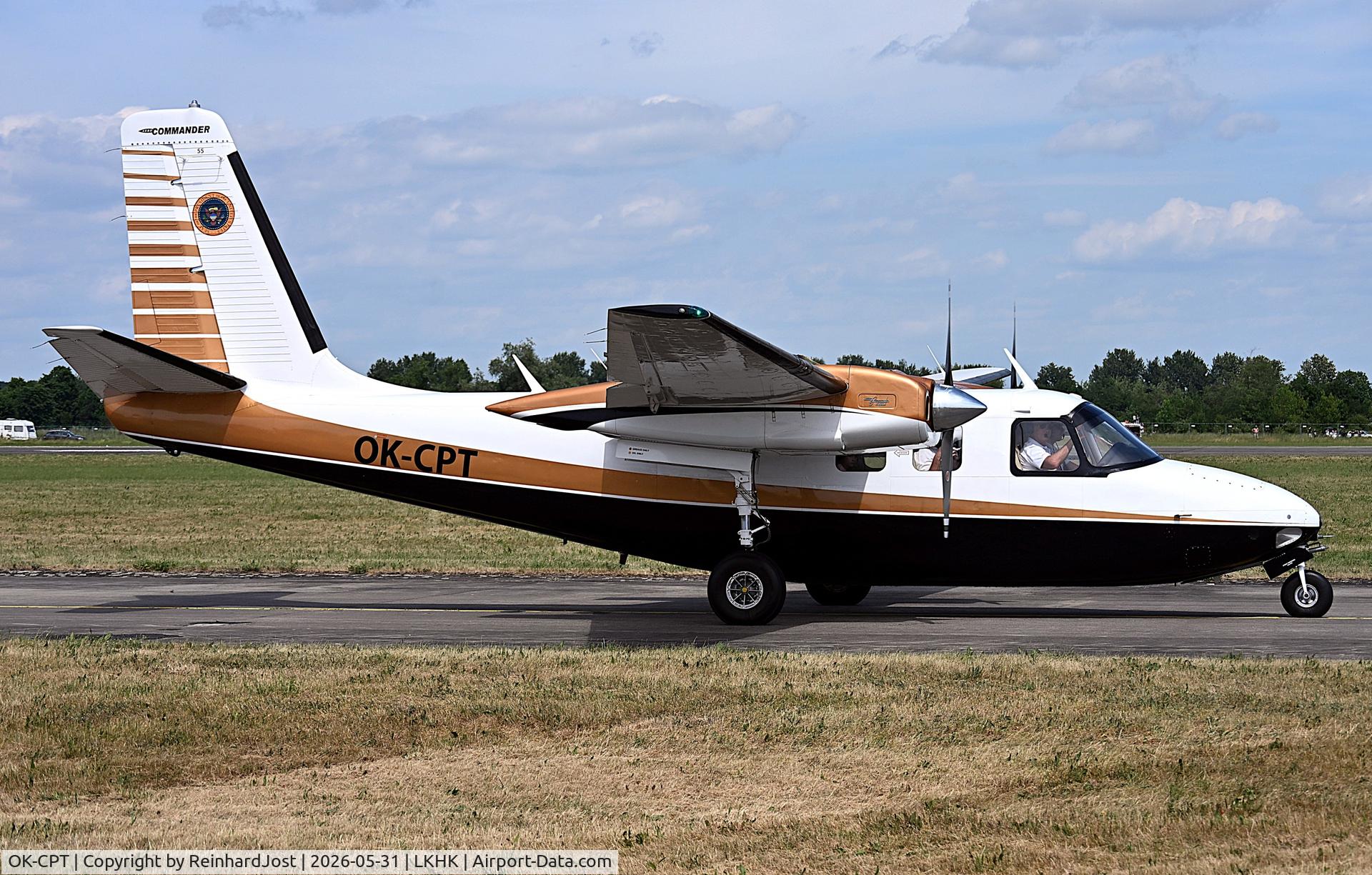 OK-CPT, 1959 Aero Commander 500A, c/n 1113-55, Commander 500A with 'The Seal of the President of the United States' on the tail at Hradec Kralove, Czech Republic
