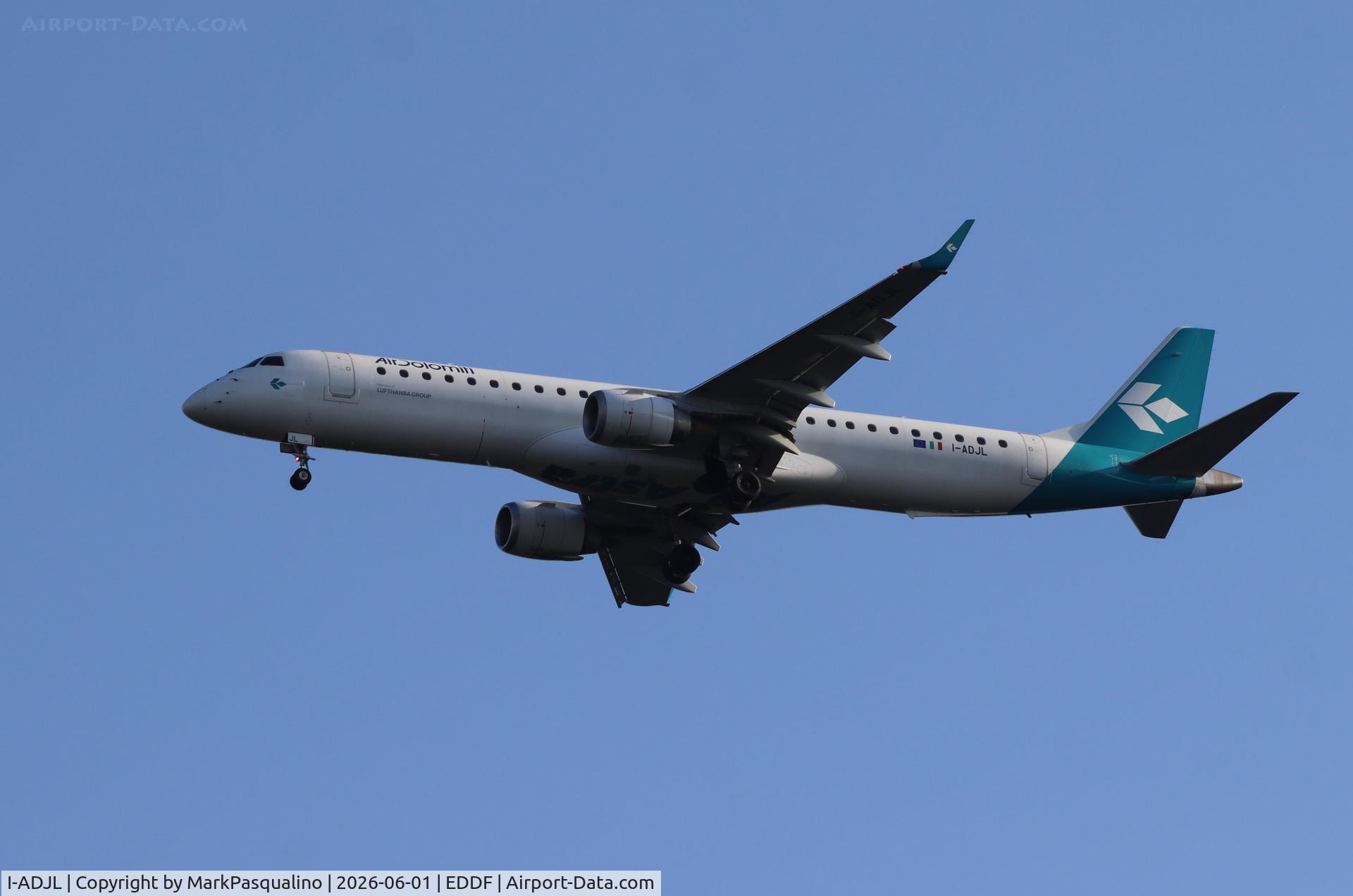 I-ADJL, 2009 Embraer 195LR (ERJ-190-200LR), c/n 19000256, Airbus A-190-200LR