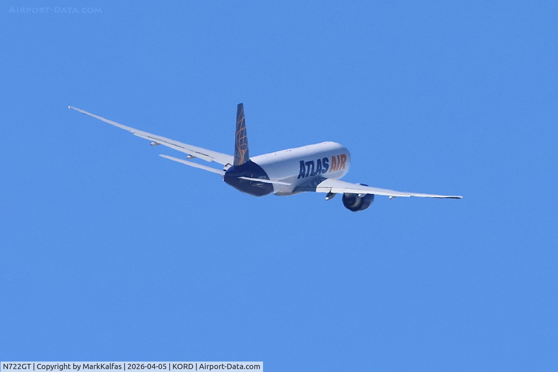 N722GT, 2025 Boeing 777-F, c/n 69788 l/n 1799, B77L Atlas Air Boeing 777-F N722GT departing 27L KORD