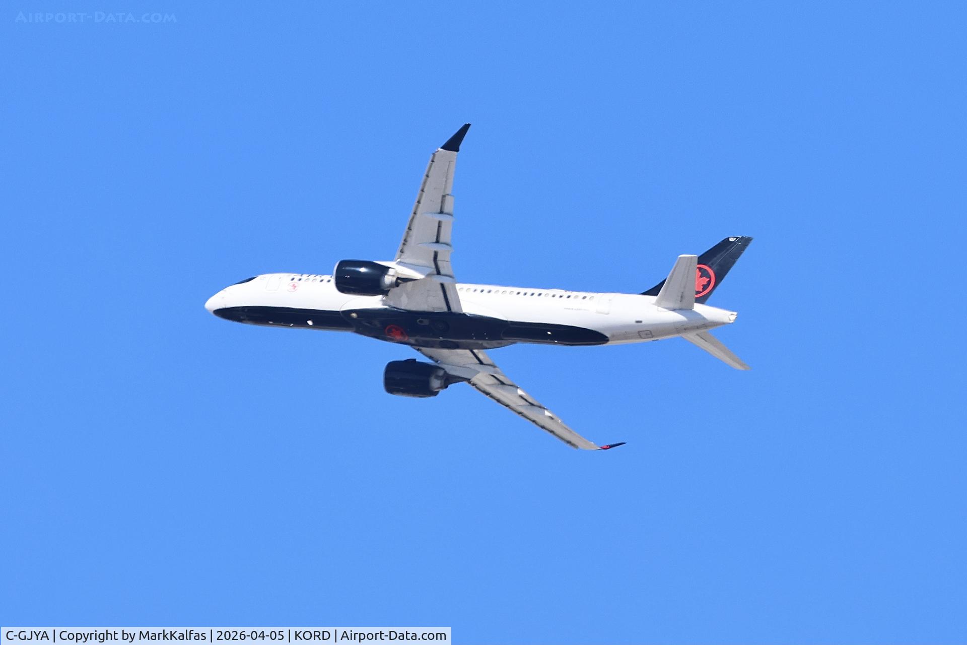 C-GJYA, 2020 Embraer A220-371, c/n 55088, BCS3 Air Canada Airbus A220-300 C-GJYA departing 27L KORD