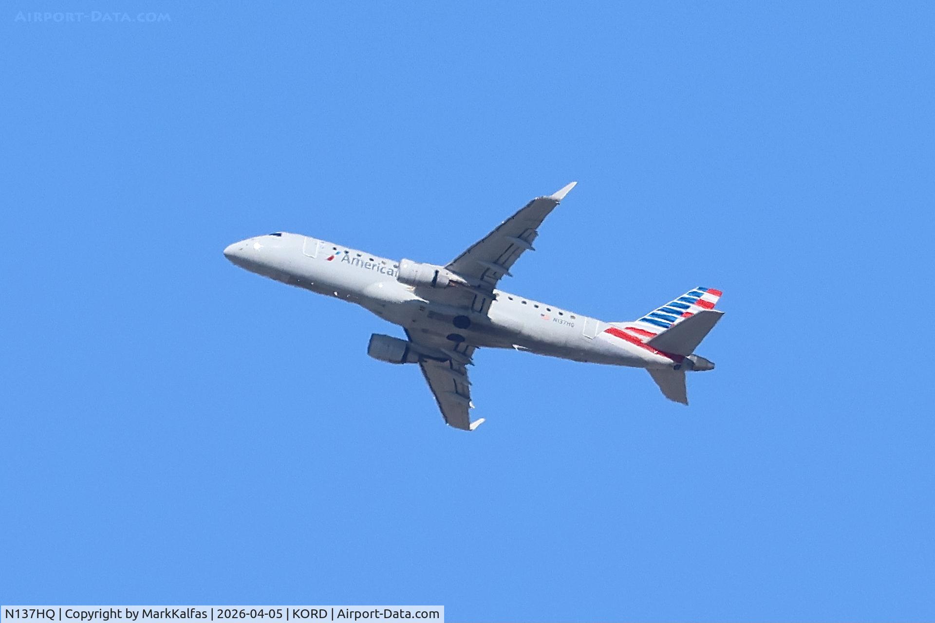 N137HQ, 2008 Embraer 175LR (ERJ-170-200LR), c/n 17000231, E75L Republic Airways / American Eagle  Embraer ERJ-175 N137HQ departing 27L KORD
