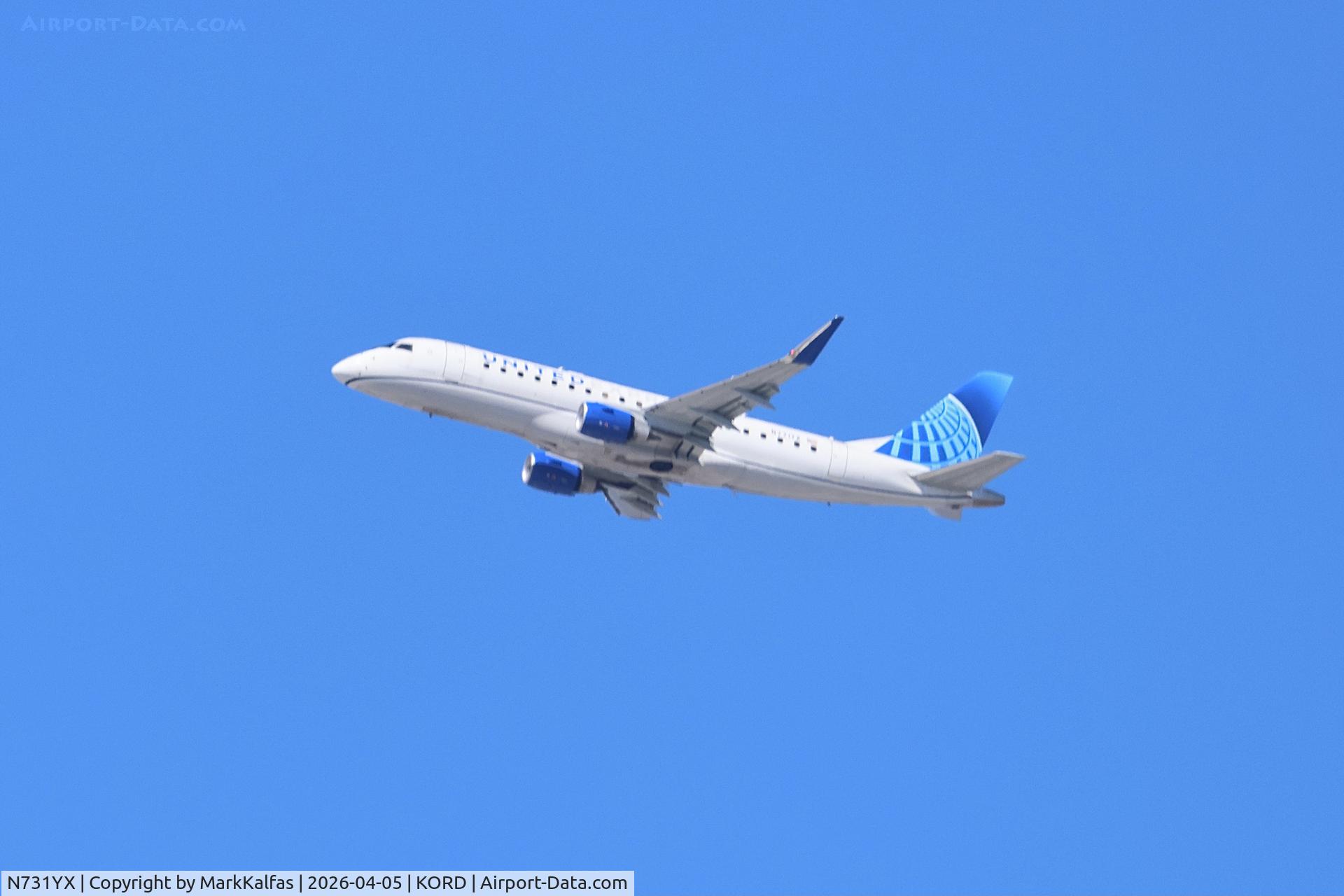 N731YX, 2015 Embraer 175LR (ERJ-170-200LR), c/n 17000520, E75L REPUBLIC AIRWAYS /UNITED EXPRESS EMBRAER 175 N731YX departing 22L KORD