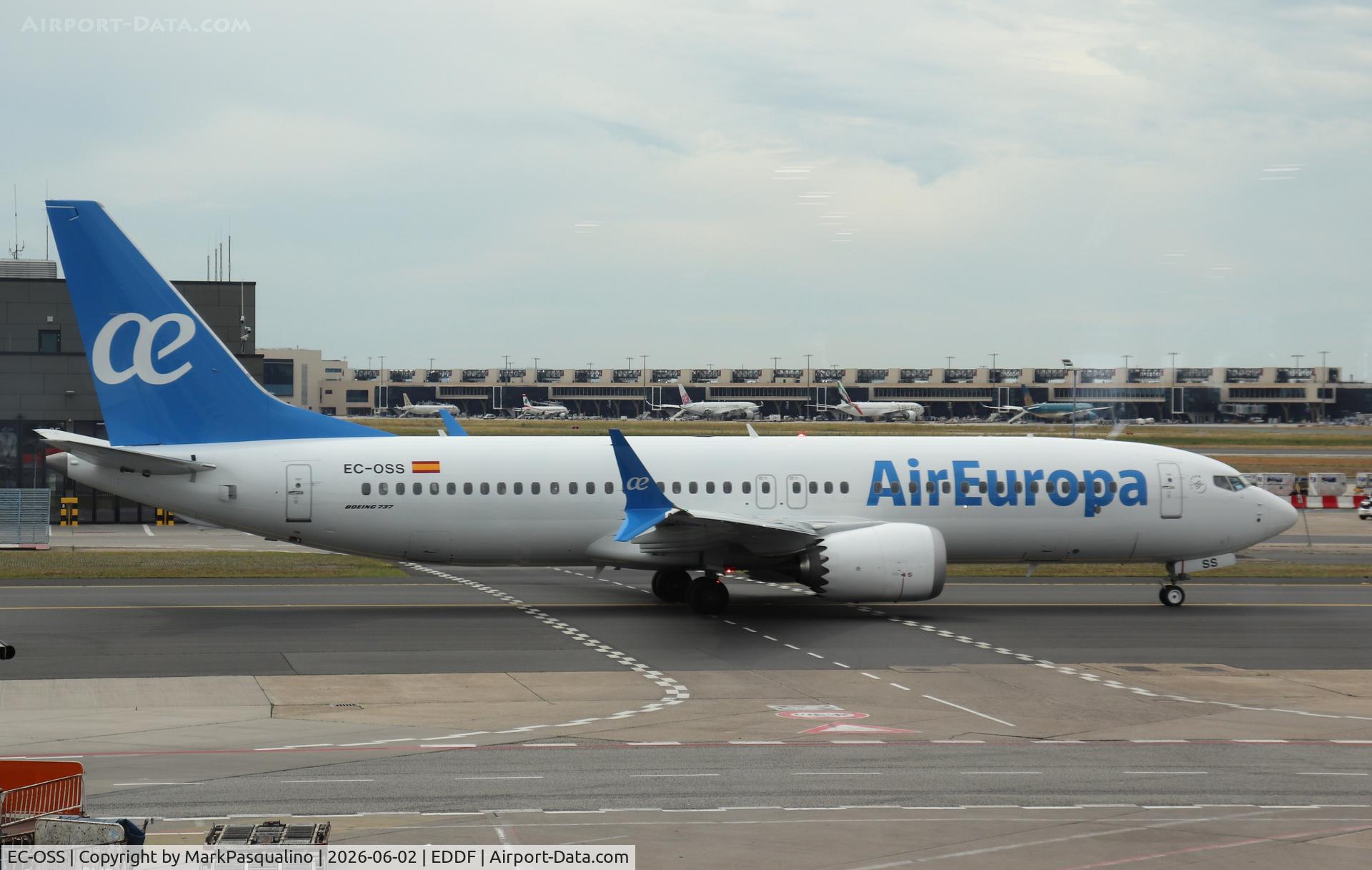 Aircraft EC-OSS, 2026 Boeing 737-8 MAX, c/n 60720 l/n 9643, Boeing 737-8 MAX, at EDDF, photo by MarkPasqualino