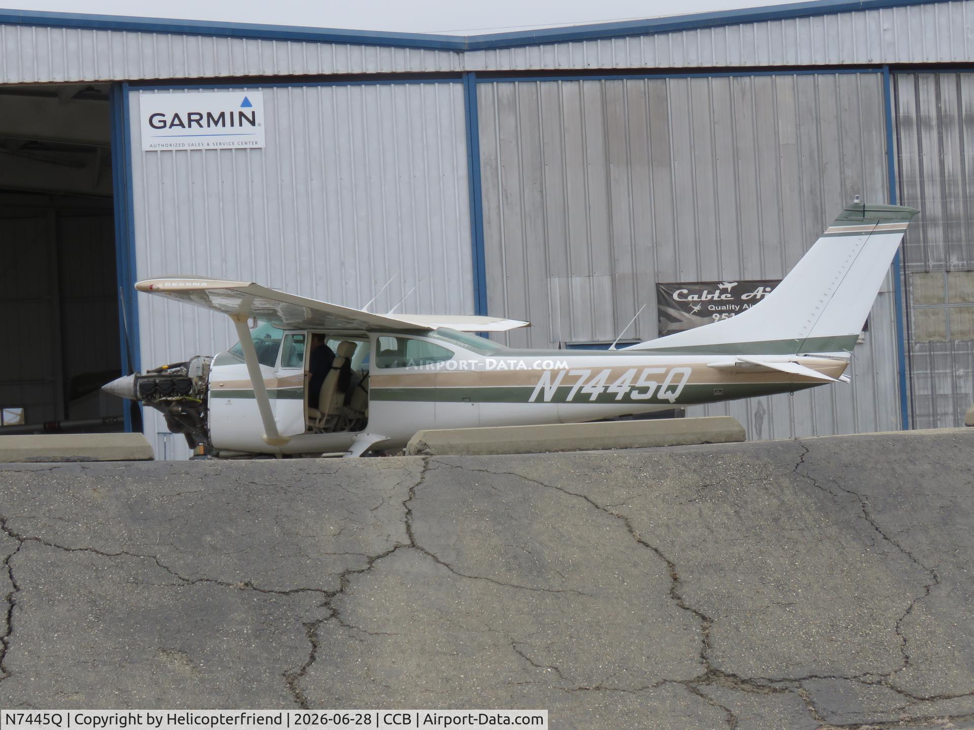 N7445Q, 1972 Cessna 182P Skylane, c/n 18261085, Starting up at the paint shop