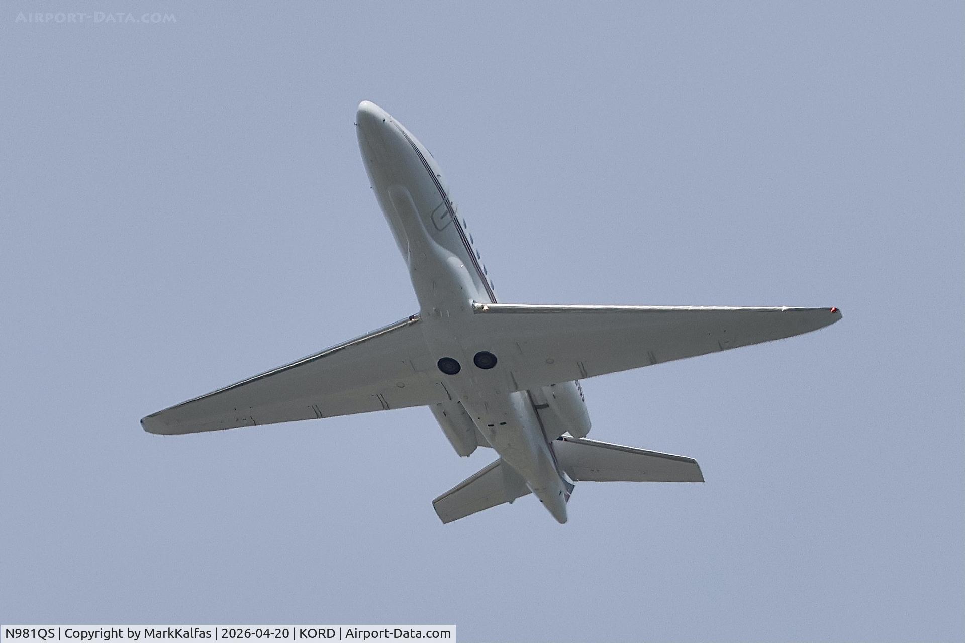 N981QS, 2025 TEXTRON AVIATION INC 680A, c/n 680A0442, A68A Net Jets Aviation Citation 680A N981QS departing 28R KORD