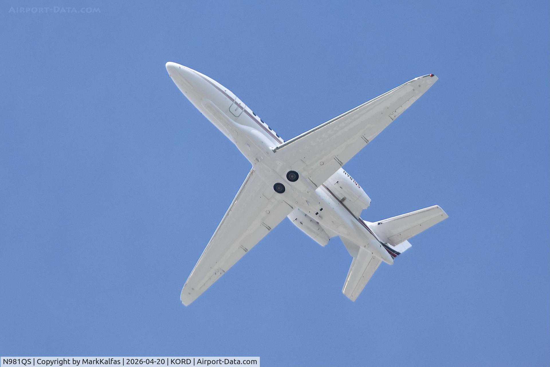 N981QS, 2025 TEXTRON AVIATION INC 680A, c/n 680A0442, A68A Net Jets Aviation Citation 680A N981QS departing 28R KORD