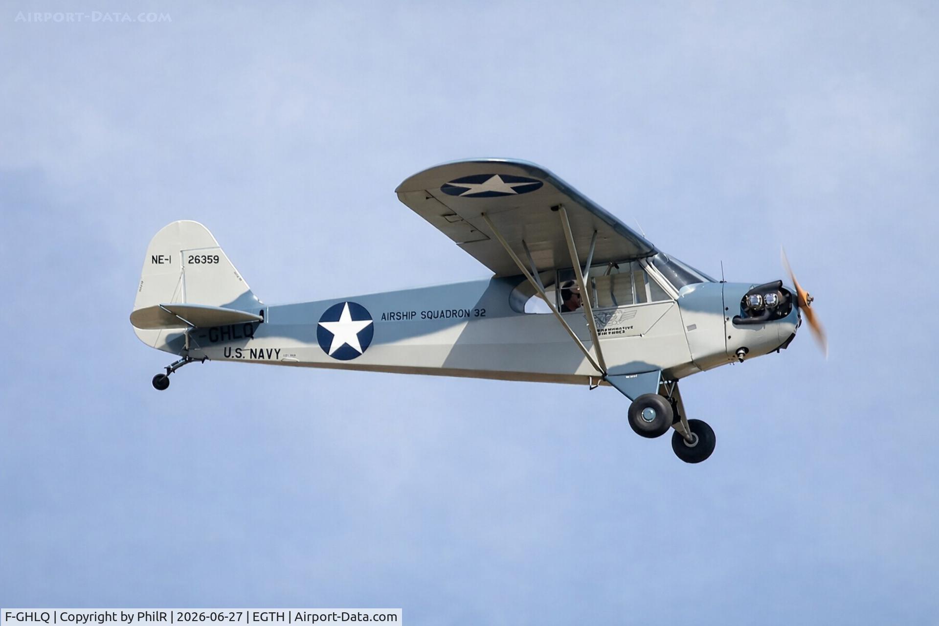 F-GHLQ, Piper J3C-65 Cub Cub, c/n 15243, '26389' (F-GHLQ) 1946 Piper J-3C-65 Cub (US Navy Piper NE-1) Old Warden
