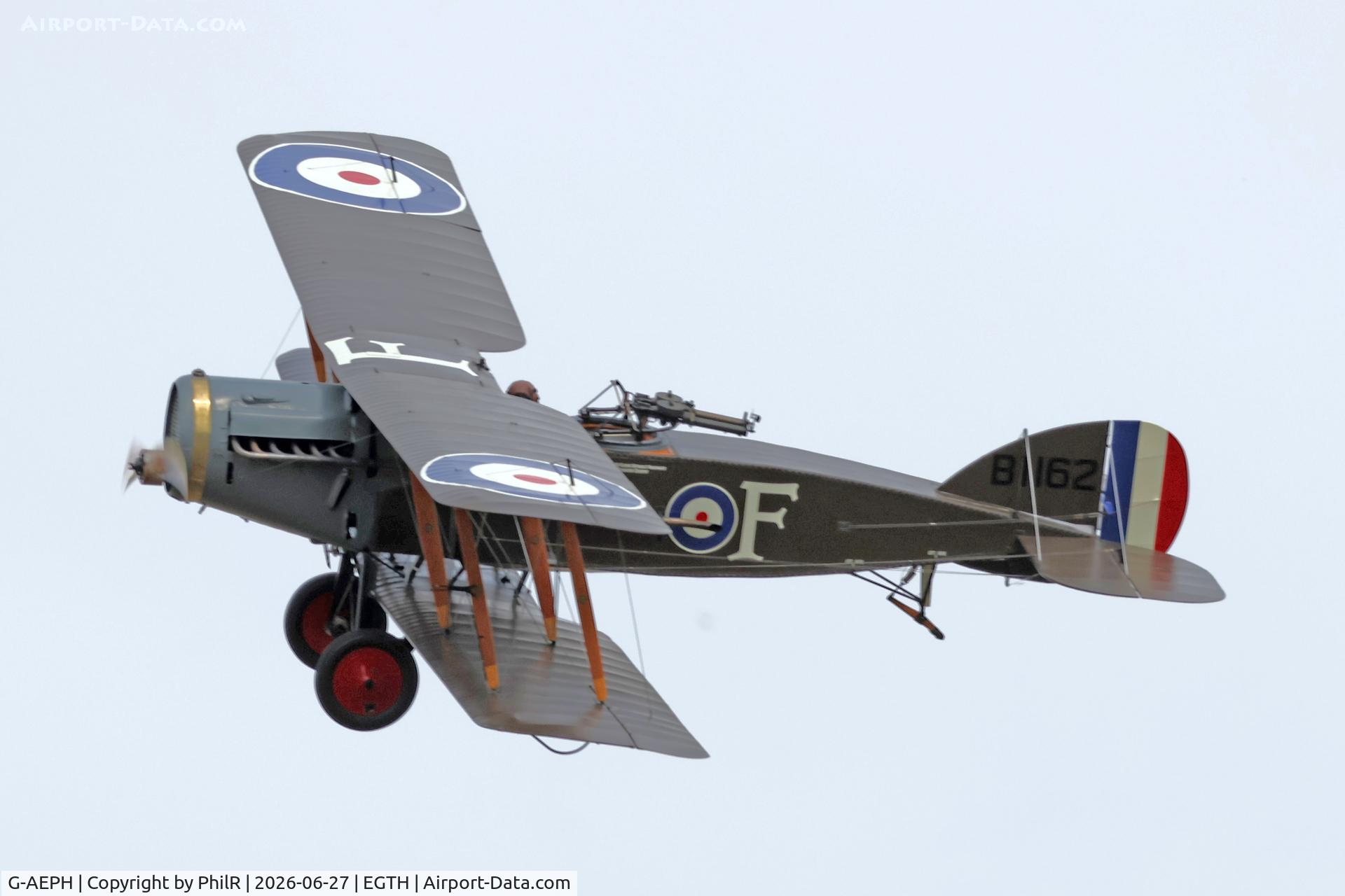 G-AEPH, 1918 Bristol F.2B Fighter, c/n 7575, 'B1162' (D8096) 1918 Bristol F2B Fighter Old Warden 
