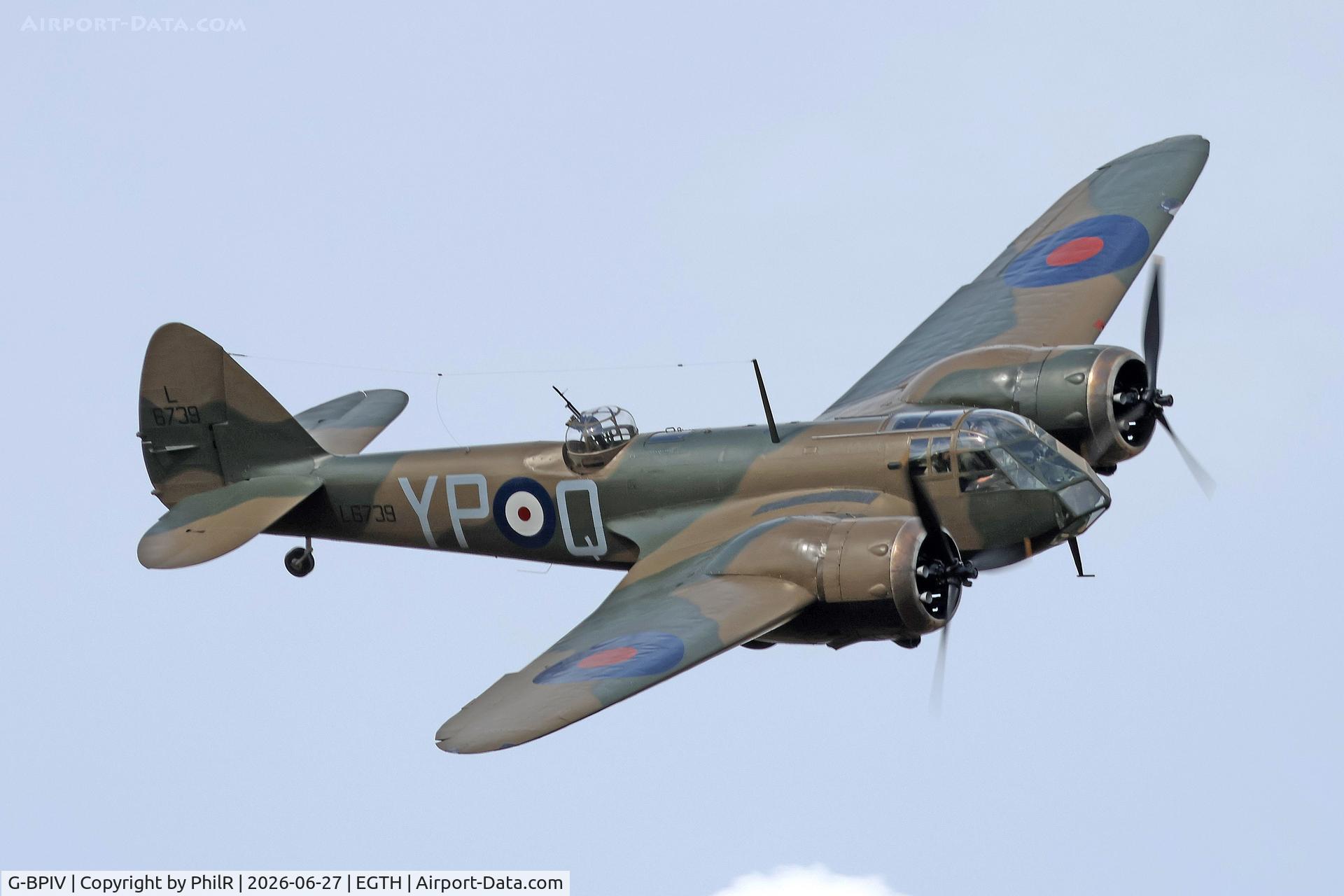 G-BPIV, 1943 Bristol 149 Bolingbroke Mk.IVT, c/n 10201, L6739 (G-BPIV) 1943 Bristol Blenheim l (Fairchild Bolingbroke lV T) Old Warden 
