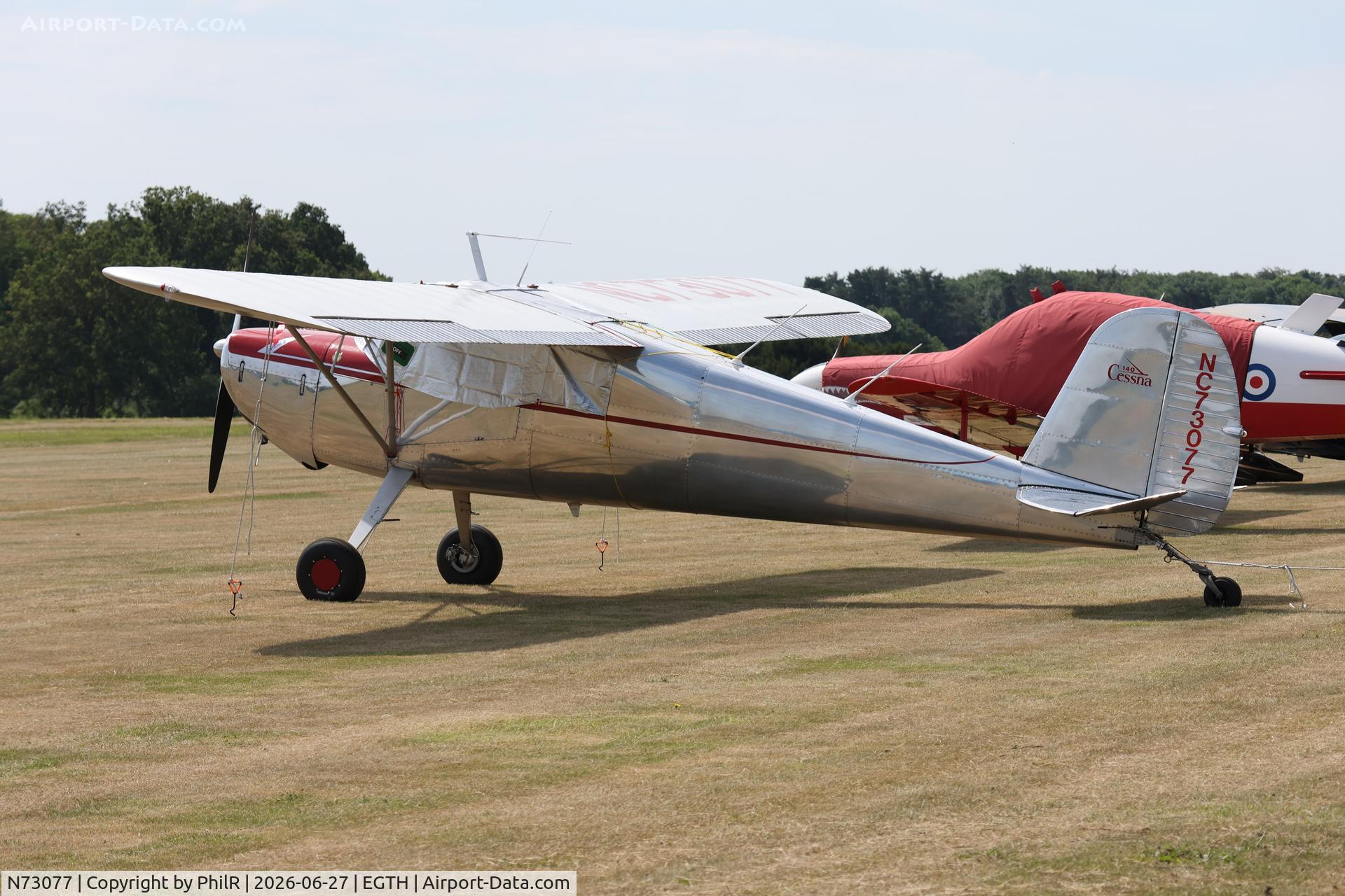 N73077, 1946 Cessna 140, c/n 10293, N73077 1946 Cessna 140 Old Warden 

