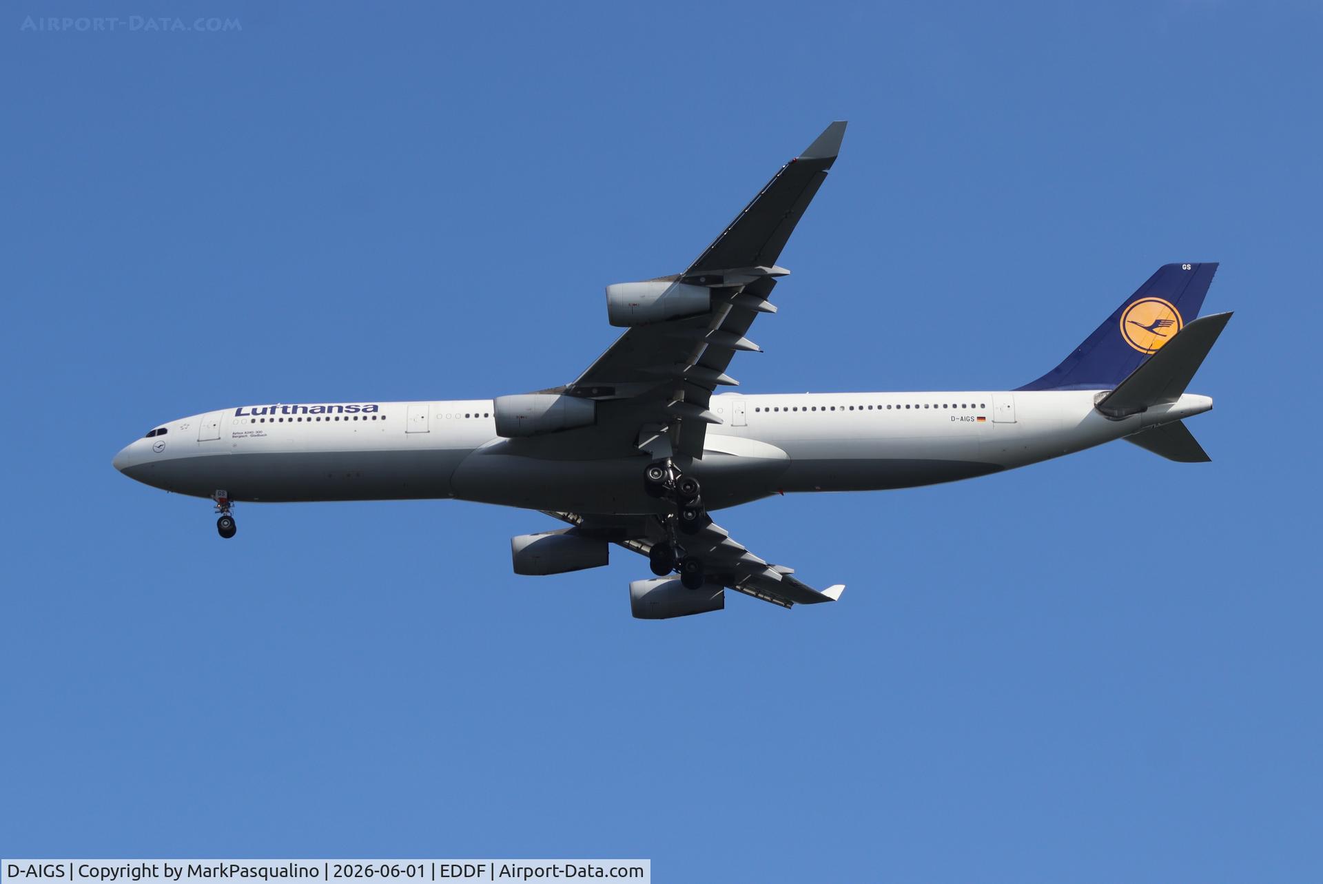 D-AIGS, 1999 Airbus A340-313, c/n 297, Airbus A340-313