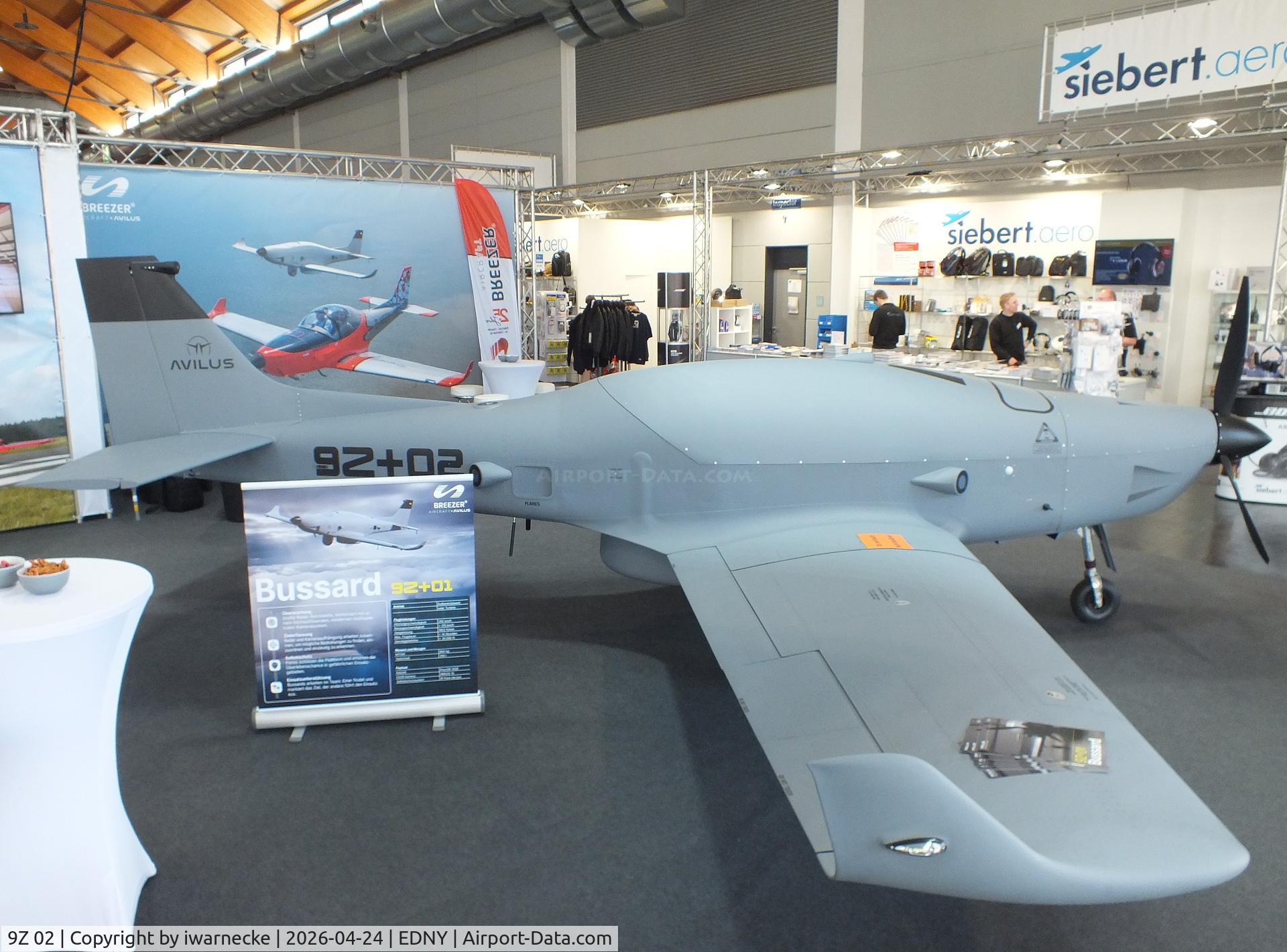9Z 02, 2026 Breezer Avilus Bussard UAV, c/n not found_9Z+02, Breezer Avilus Bussard UAV prototype at the AERO 2026, Friedrichshafen