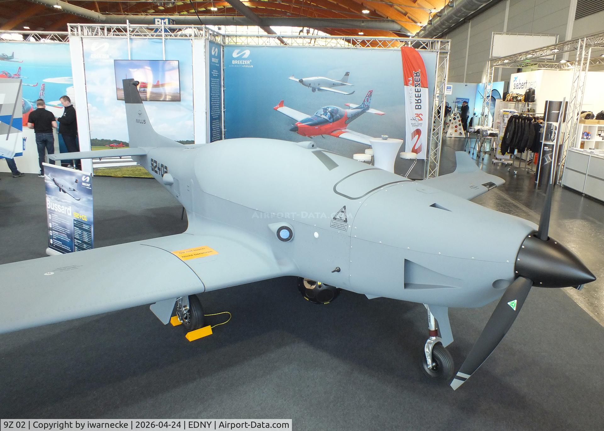 9Z 02, 2026 Breezer Avilus Bussard UAV, c/n not found_9Z+02, Breezer Avilus Bussard UAV prototype at the AERO 2026, Friedrichshafen