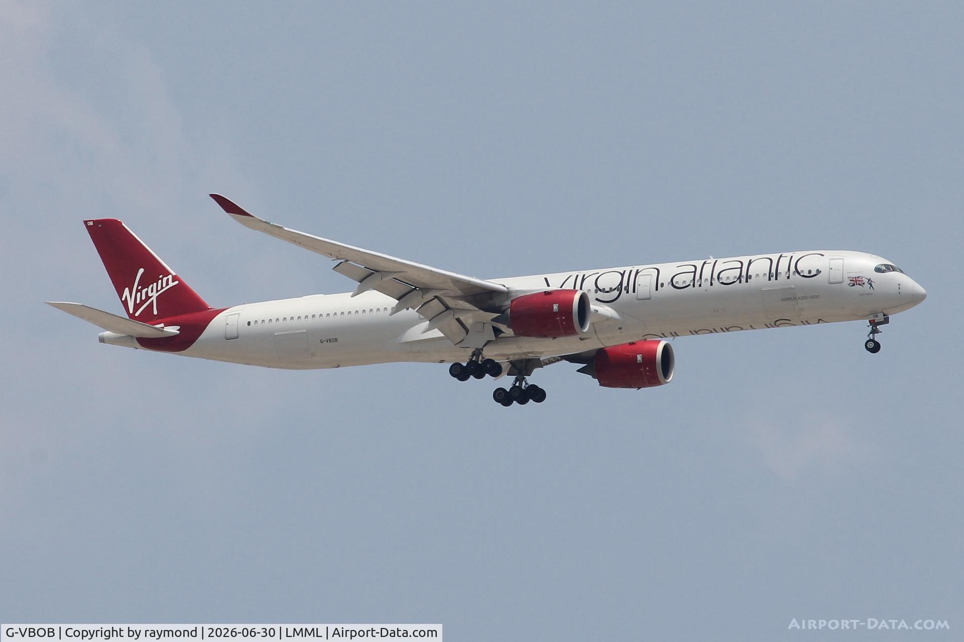 G-VBOB, 2023 Airbus A350-1041, c/n 605, Airbus A350-1041 reg G-VBOB of Virgin Atlantic approaching RW13, landing in Malta.