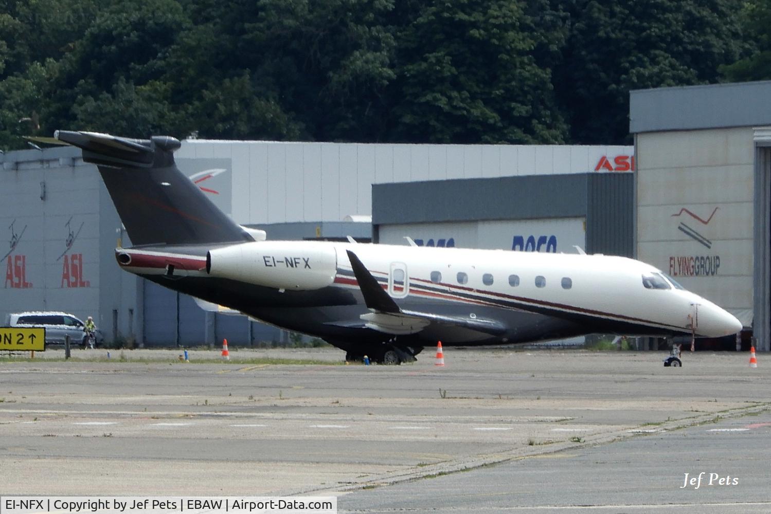 EI-NFX, 2025 Embraer EMB-550 Praetor 600, c/n 55020241, At Antwerp Airport on 30-06-2026. Sorry for the heat distortion.