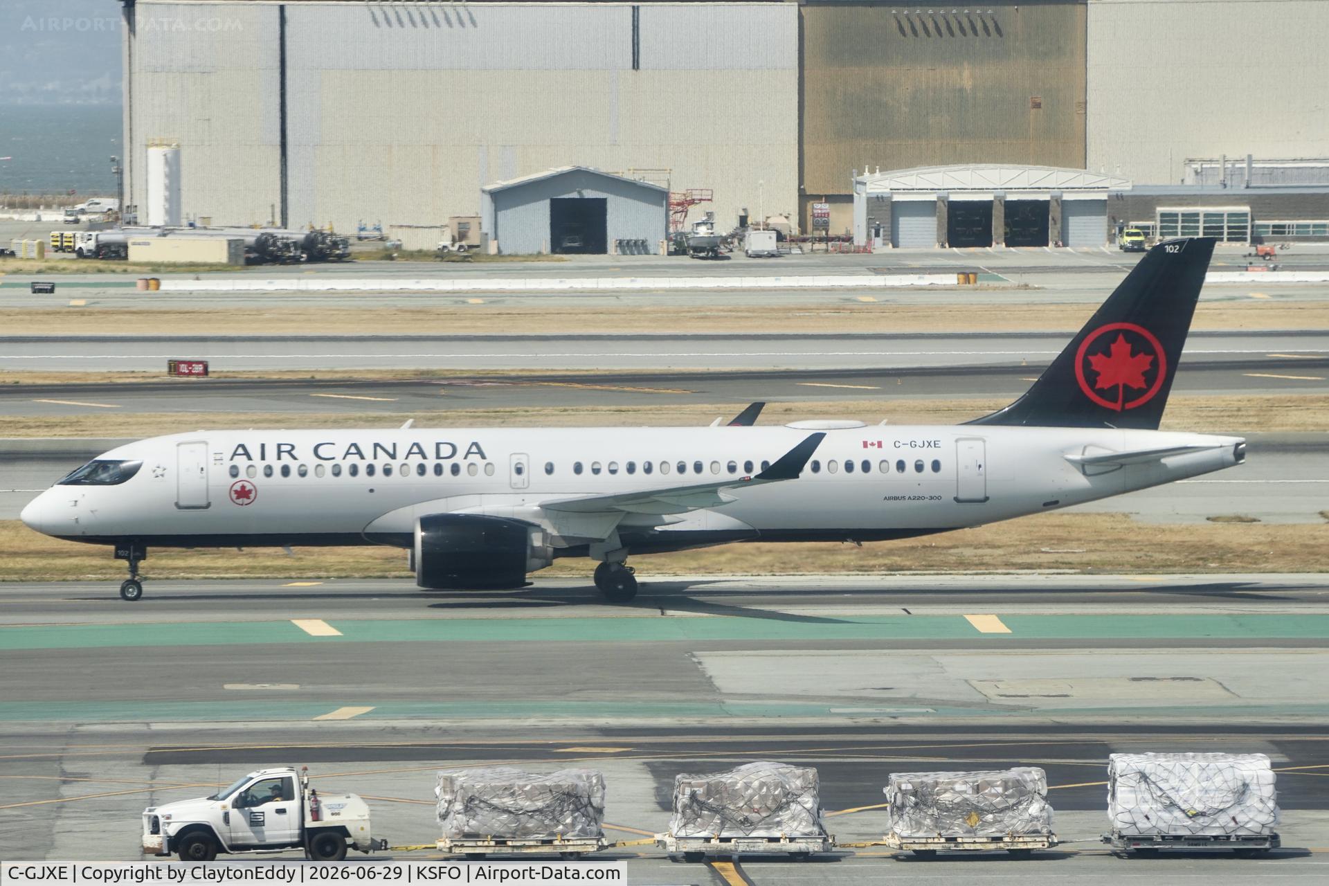 C-GJXE, 2020 Airbus Canada Limited Partnership A220-371, c/n 55076, Sky Terrace SFO 2026