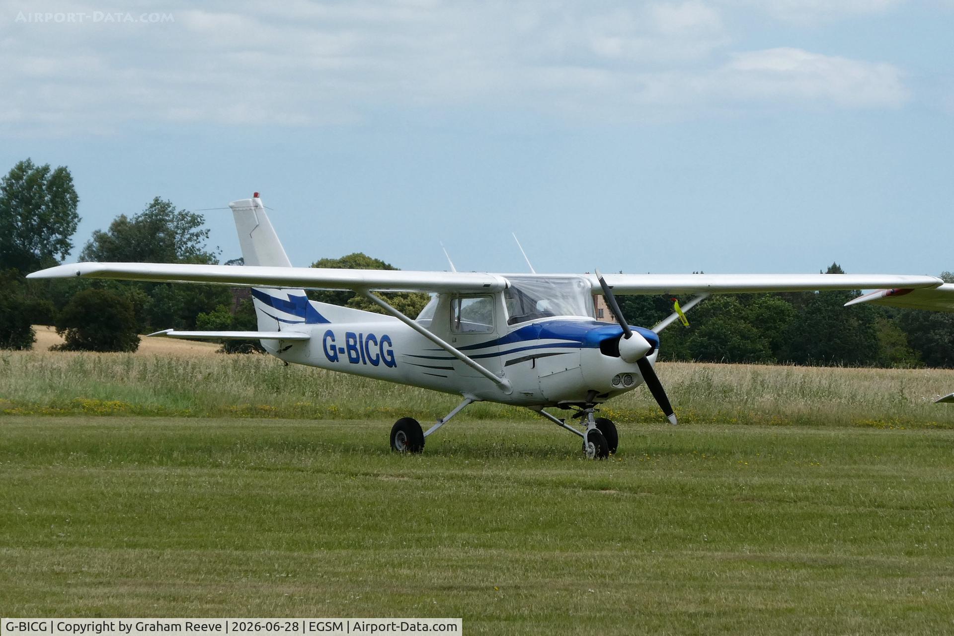 G-BICG, 1980 Reims Cessna F152, c/n 1796, Parked at Beccles.