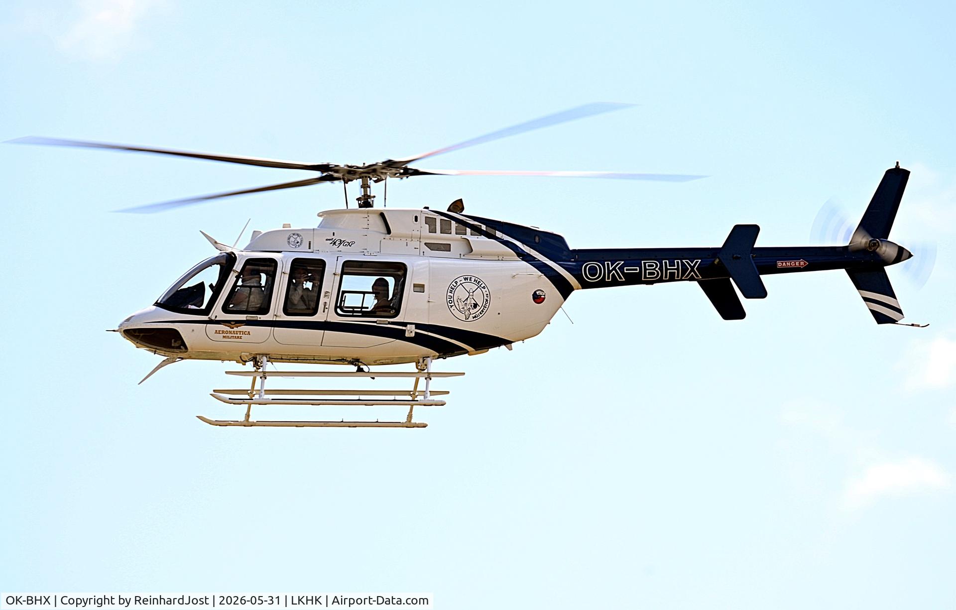 OK-BHX, 2016 Bell 407GXP, c/n 54653, Bell 407 with Aeronautica Militare - You help - We help titles arriving at the Hradec  Kralove Airshow 2026  