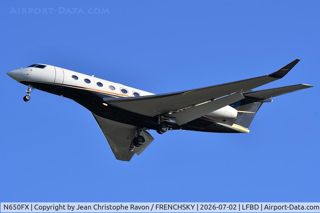 N650FX, 2017 Gulfstream Aerospace G-VI (G650), c/n 6268, Los Angeles (LAX)	Bordeaux (BOD)	LXJ650