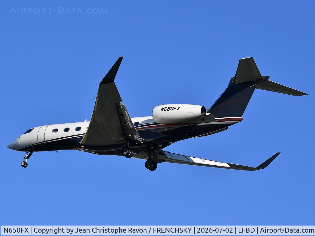 N650FX, 2017 Gulfstream Aerospace G-VI (G650), c/n 6268, Los Angeles (LAX)	Bordeaux (BOD)	LXJ650