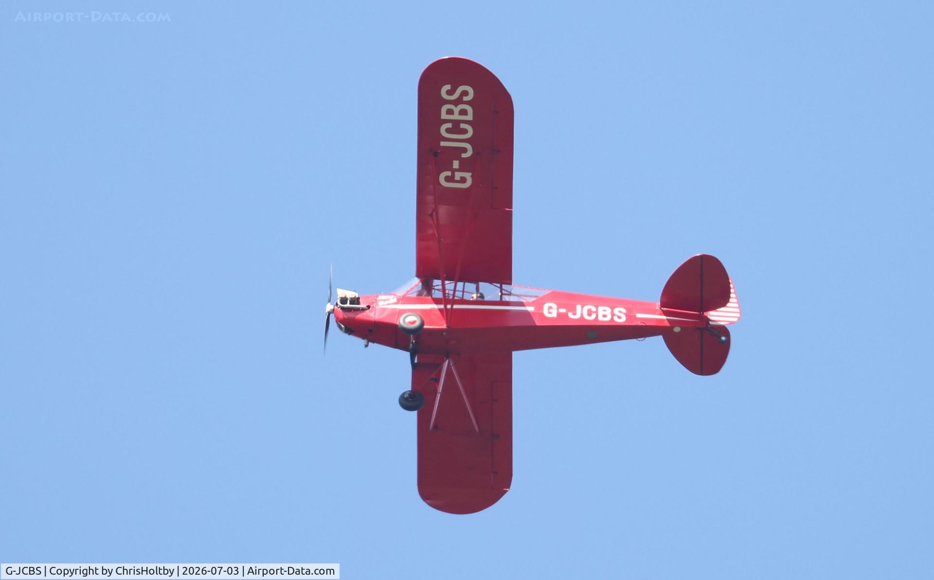 G-JCBS, 1945 Piper J3C-65 Cub Cub, c/n 16317, Over Potters Bar, Herts.