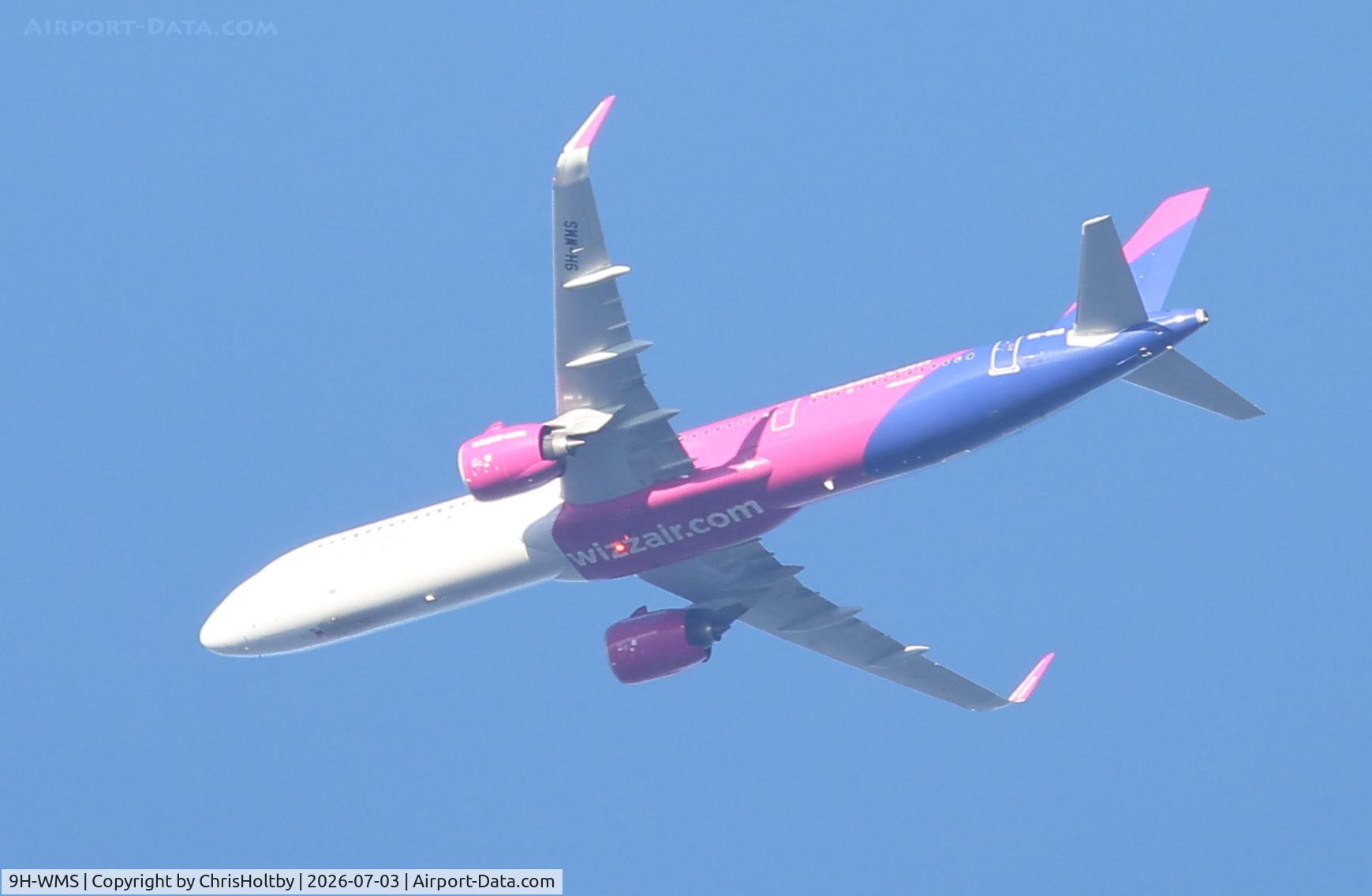 9H-WMS, 2026 Airbus A321neo, c/n 12899, Over Potters Bar, Herts.
