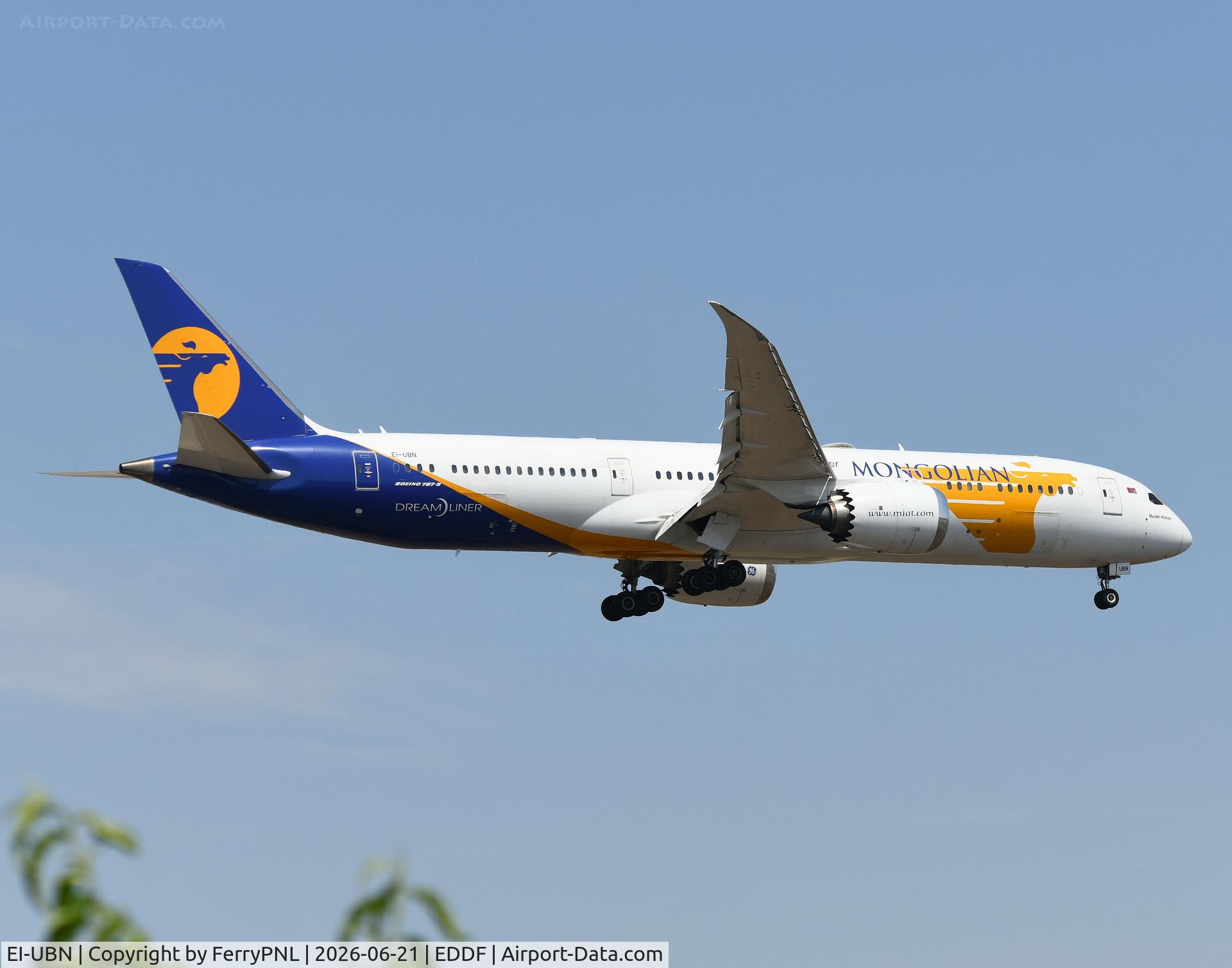 EI-UBN, 2019 Boeing 787-9 Dreamliner Dreamliner, c/n 60322 l/n 805, Mongolian B789 landing 