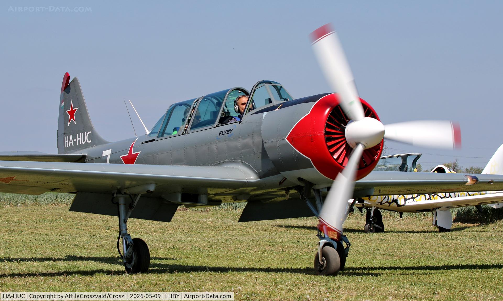 HA-HUC, Bacau Yak-52, c/n 855509, LHBY - Böny Airport, Hungary
