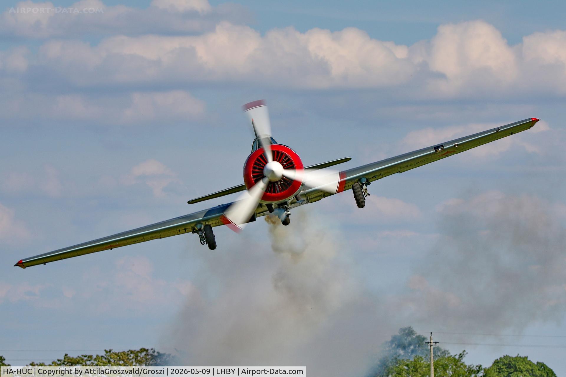 HA-HUC, Bacau Yak-52, c/n 855509, LHBY - Böny Airport, Hungary