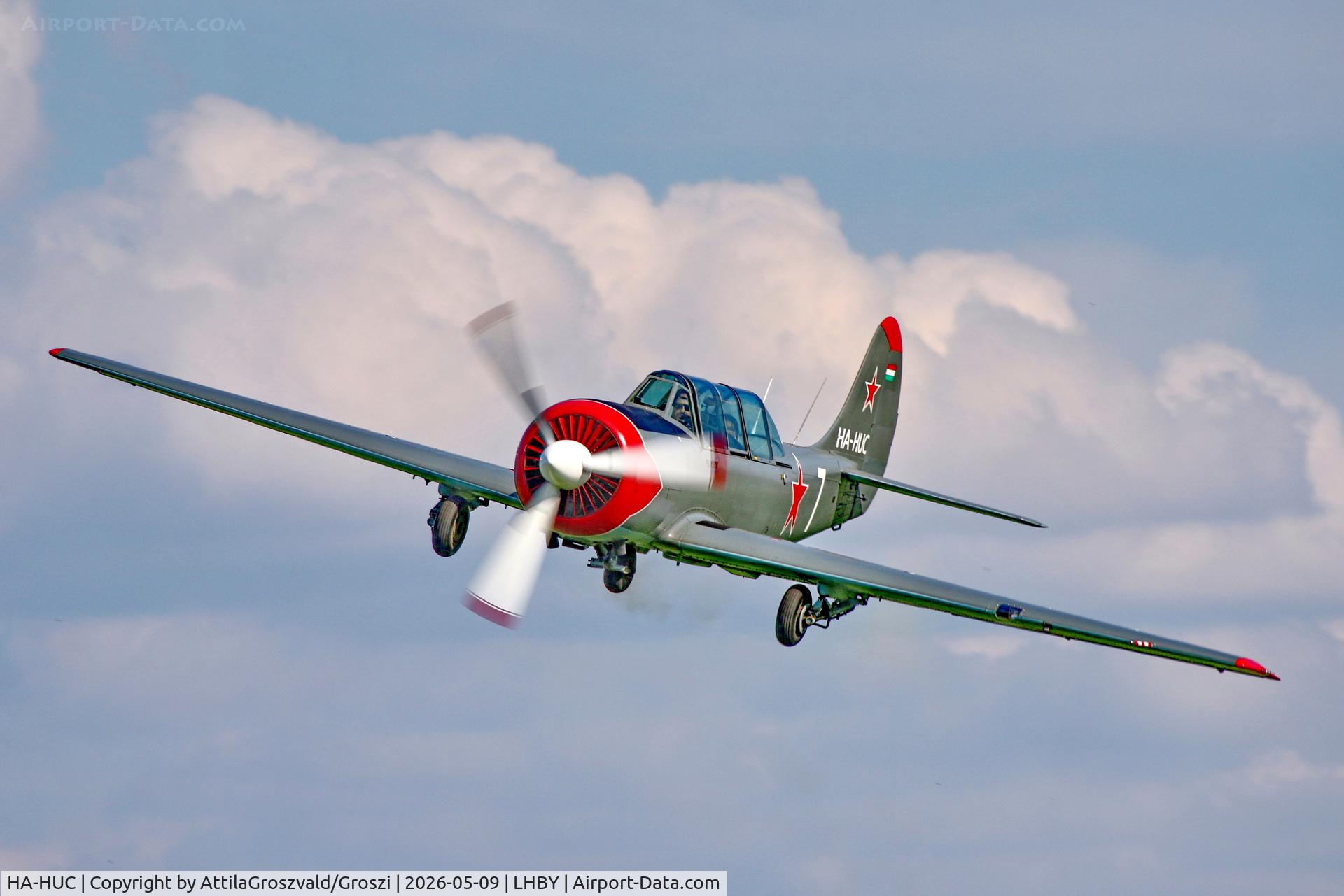 HA-HUC, Bacau Yak-52, c/n 855509, LHBY - Böny Airport, Hungary
