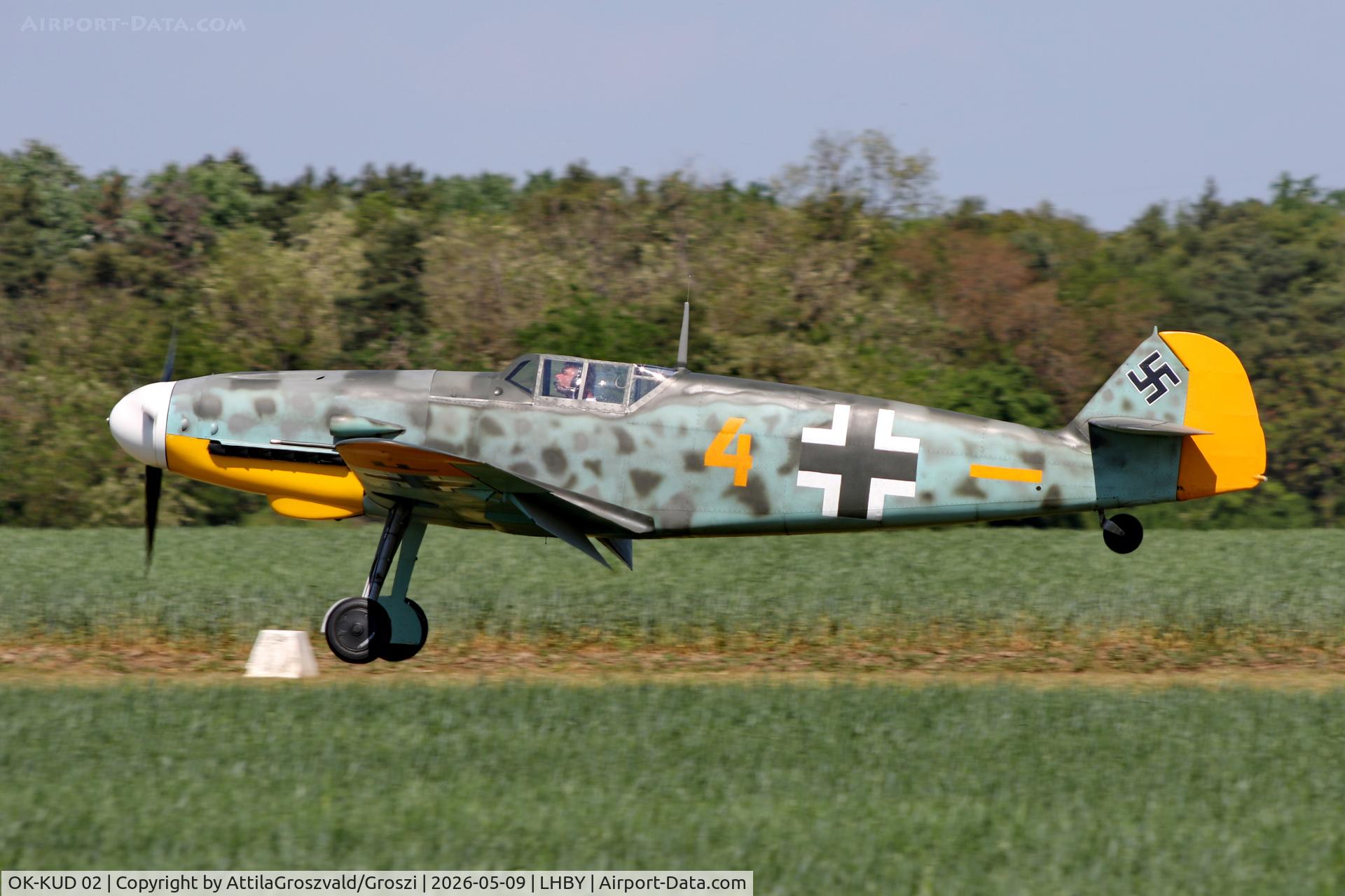 OK-KUD 02, Pavel Kouril Messerschmitt Bf-109 replica, LHBY - Böny Airport, Hungary