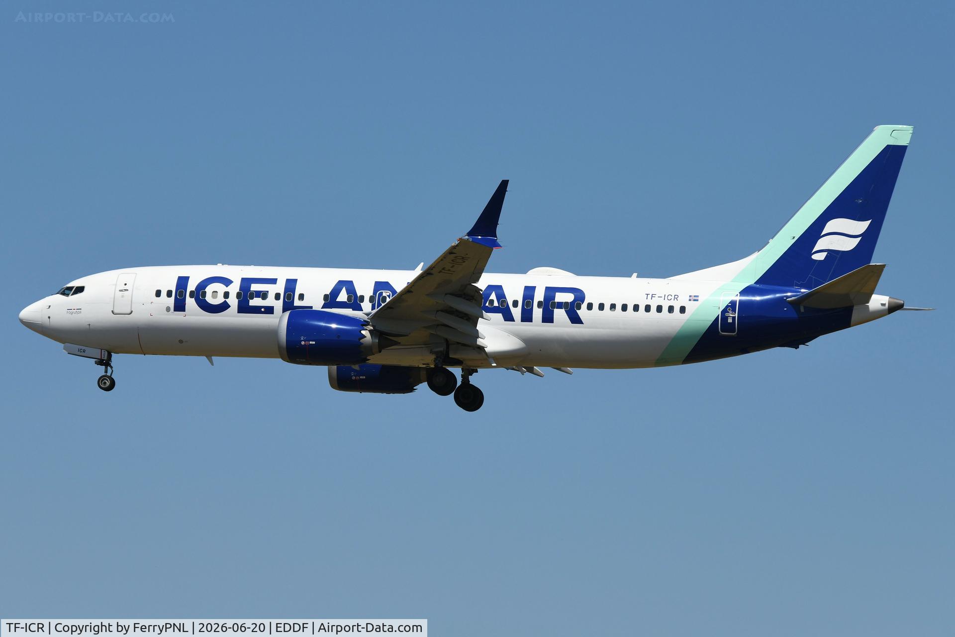 TF-ICR, 2021 Boeing 737-8 MAX, c/n 44362, Icelandair B738MAX landing in FRA