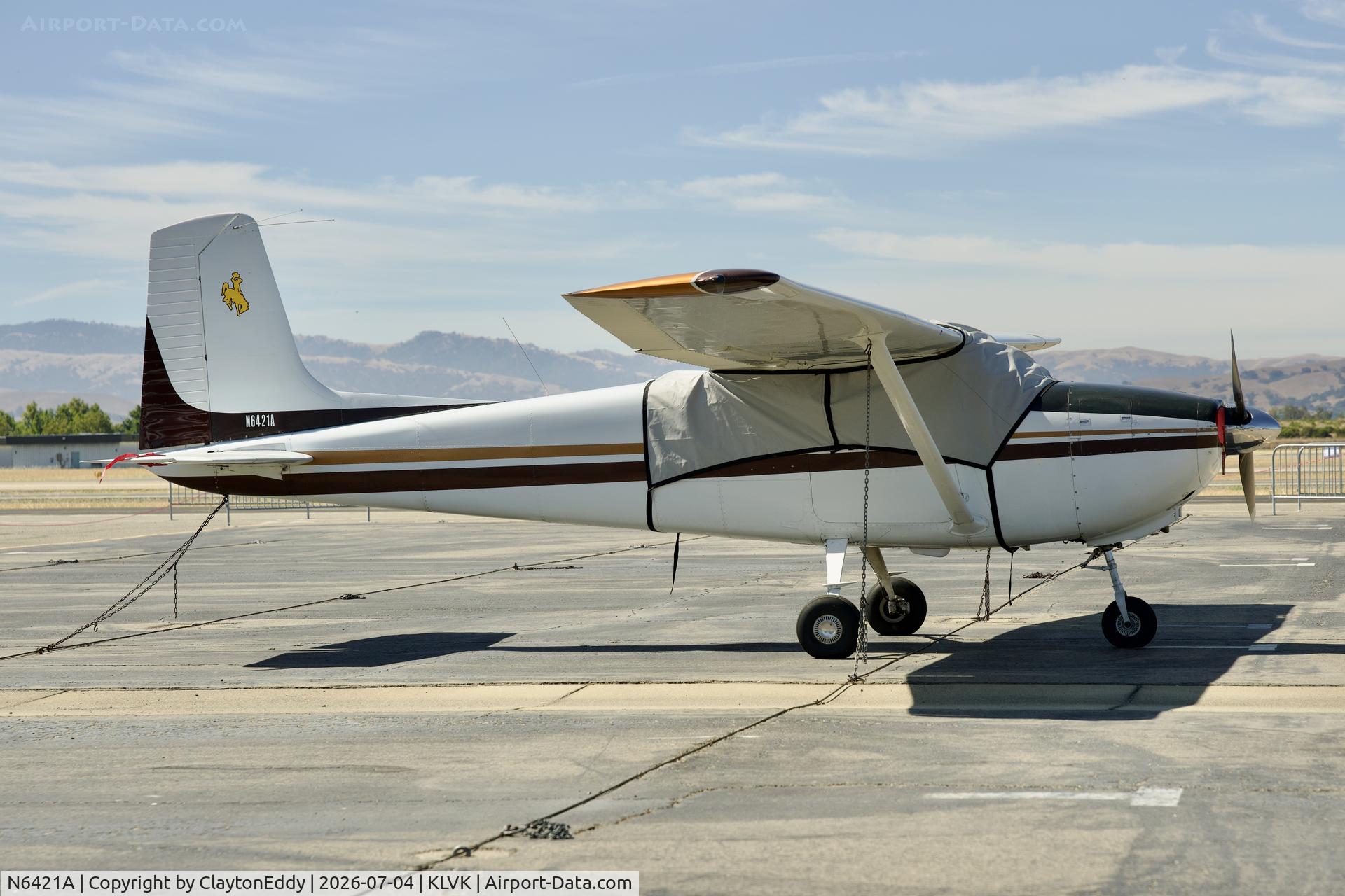 N6421A, 1956 Cessna 182 Skylane, c/n 33221, 4th of July Livermore airport in California 2026