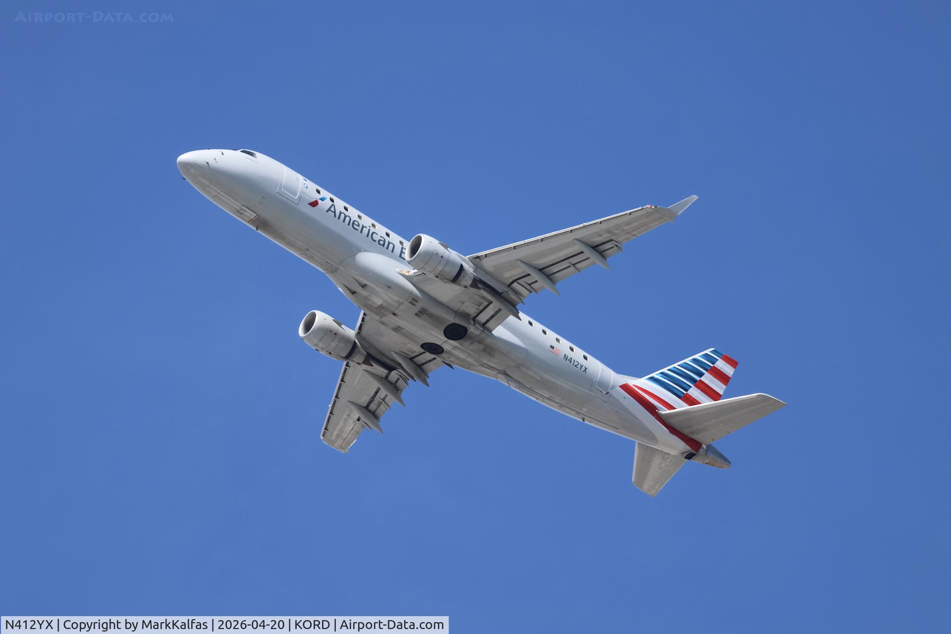 N412YX, 2013 Embraer 175LR (ERJ-170-200LR), c/n 17000375, E75L Republic Airways / American Eagle Embraer 175LR N412YX  departing 28R KORD