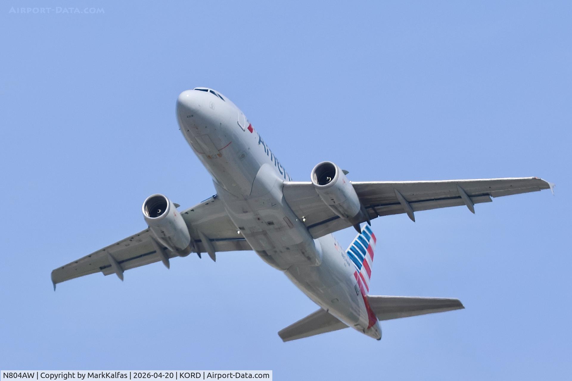 N804AW, 1999 Airbus A319-132, c/n 1043, A319 American Airlines Airbus A319-132 N804AW departing 28R KORD
