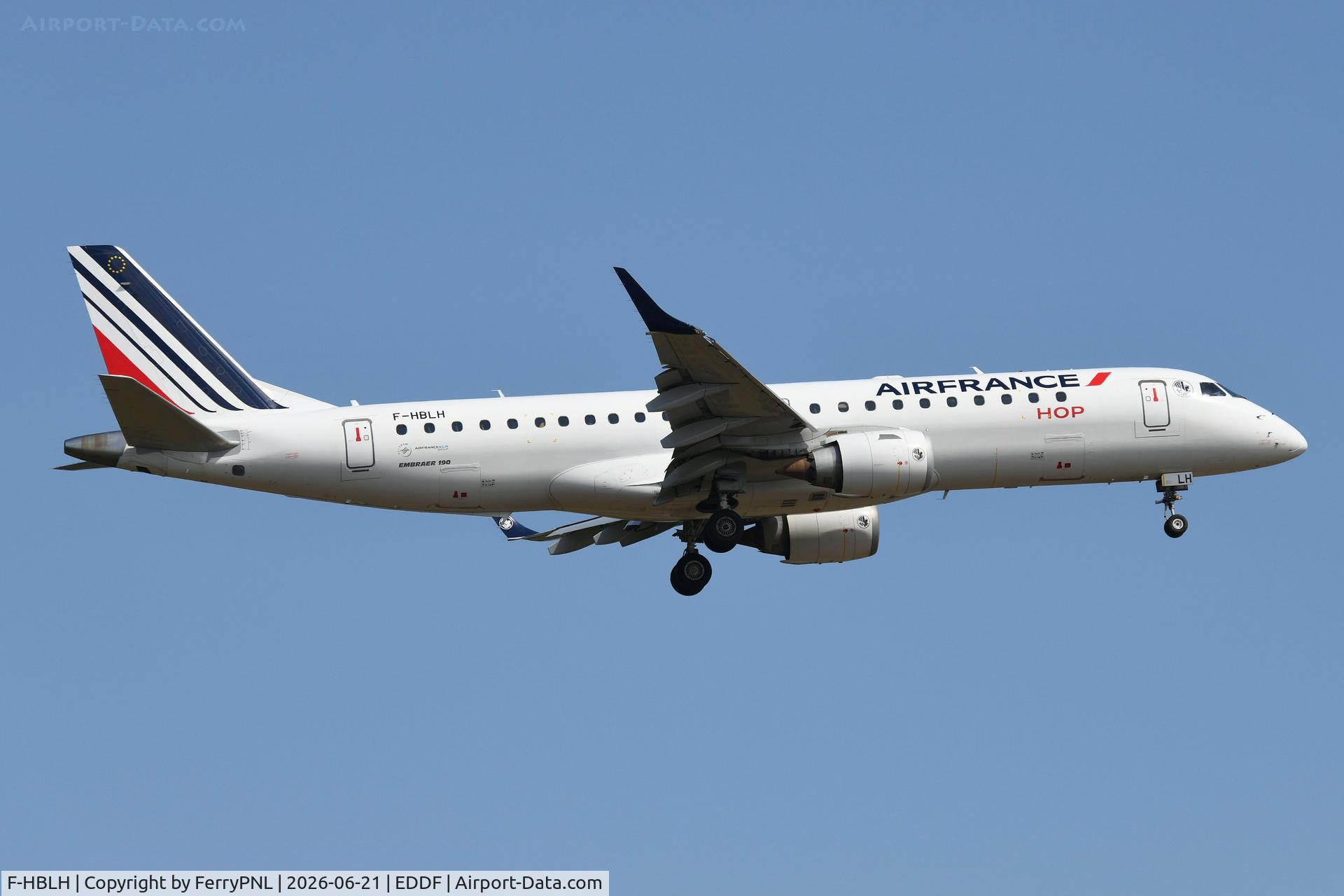 F-HBLH, 2009 Embraer 190LR (ERJ-190-100LR), c/n 19000266, Air France Hop ERJ190