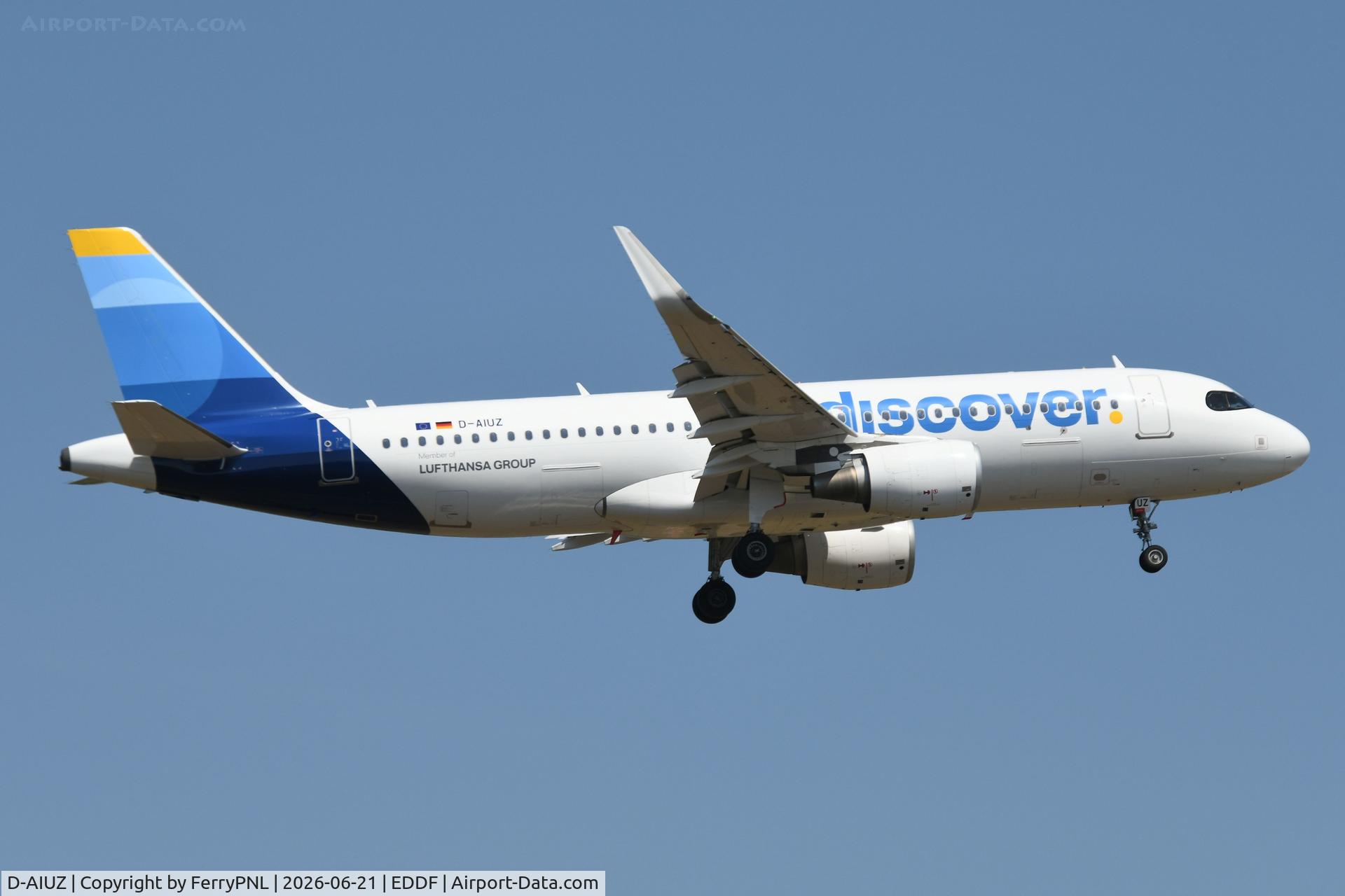 D-AIUZ, 2017 Airbus A320-214, c/n 7625, Discover A320 landing in FRA