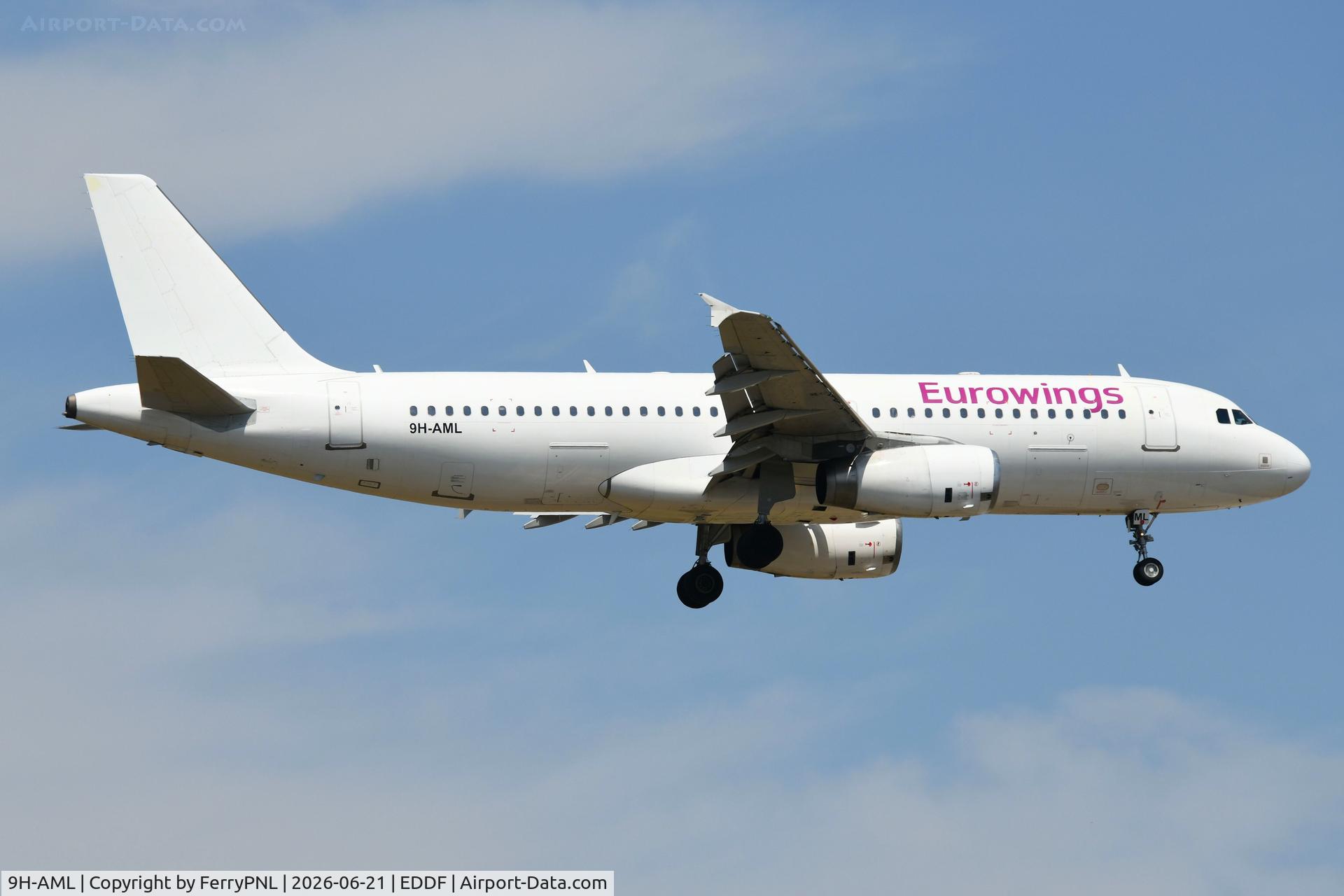 9H-AML, 2005 Airbus A320-232, c/n 2594, Eurowings arriving with a leased A320