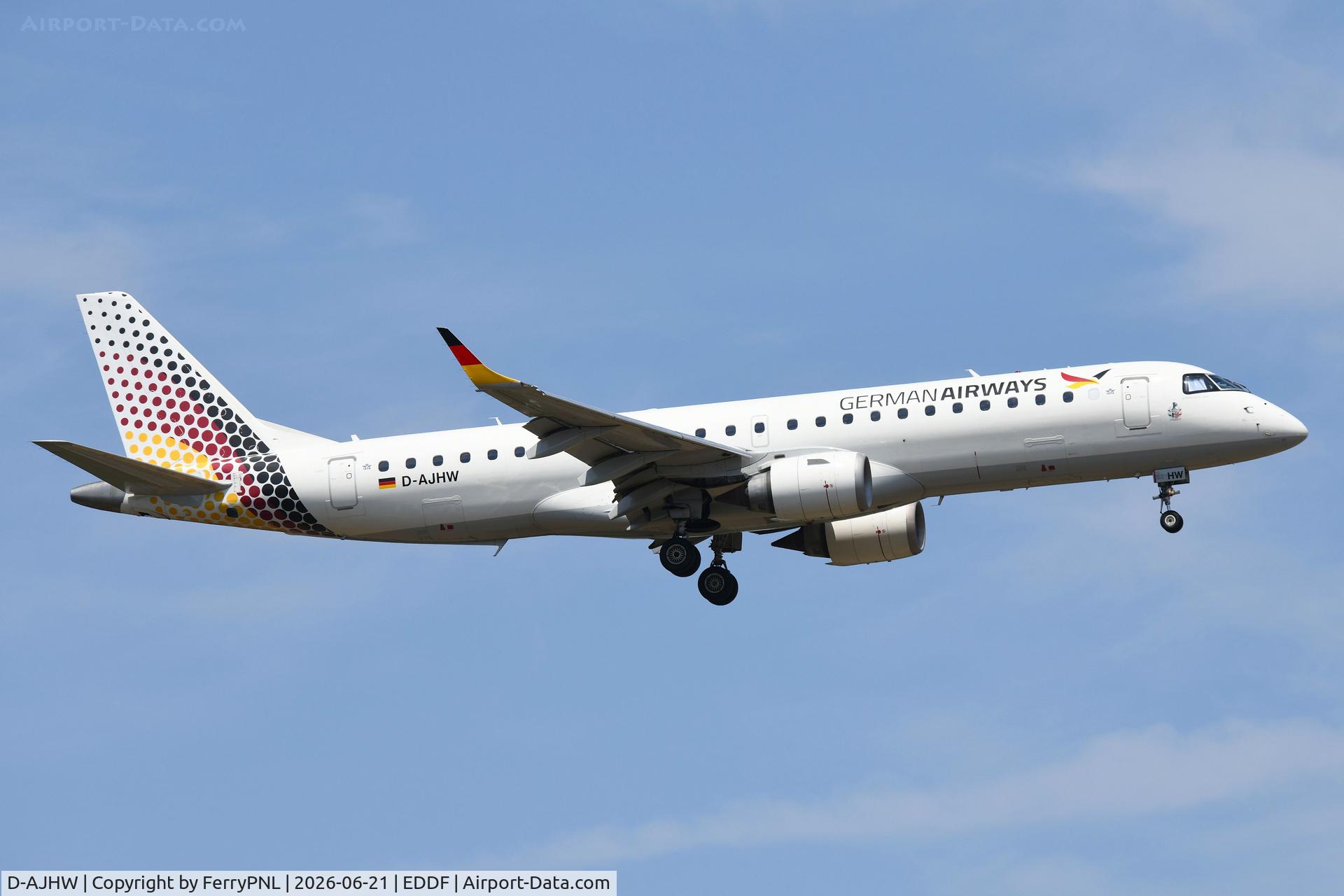 D-AJHW, 2006 Embraer 190LR (ERJ-190-100LR), c/n 19000061, Arrival of German Airways ERJ190