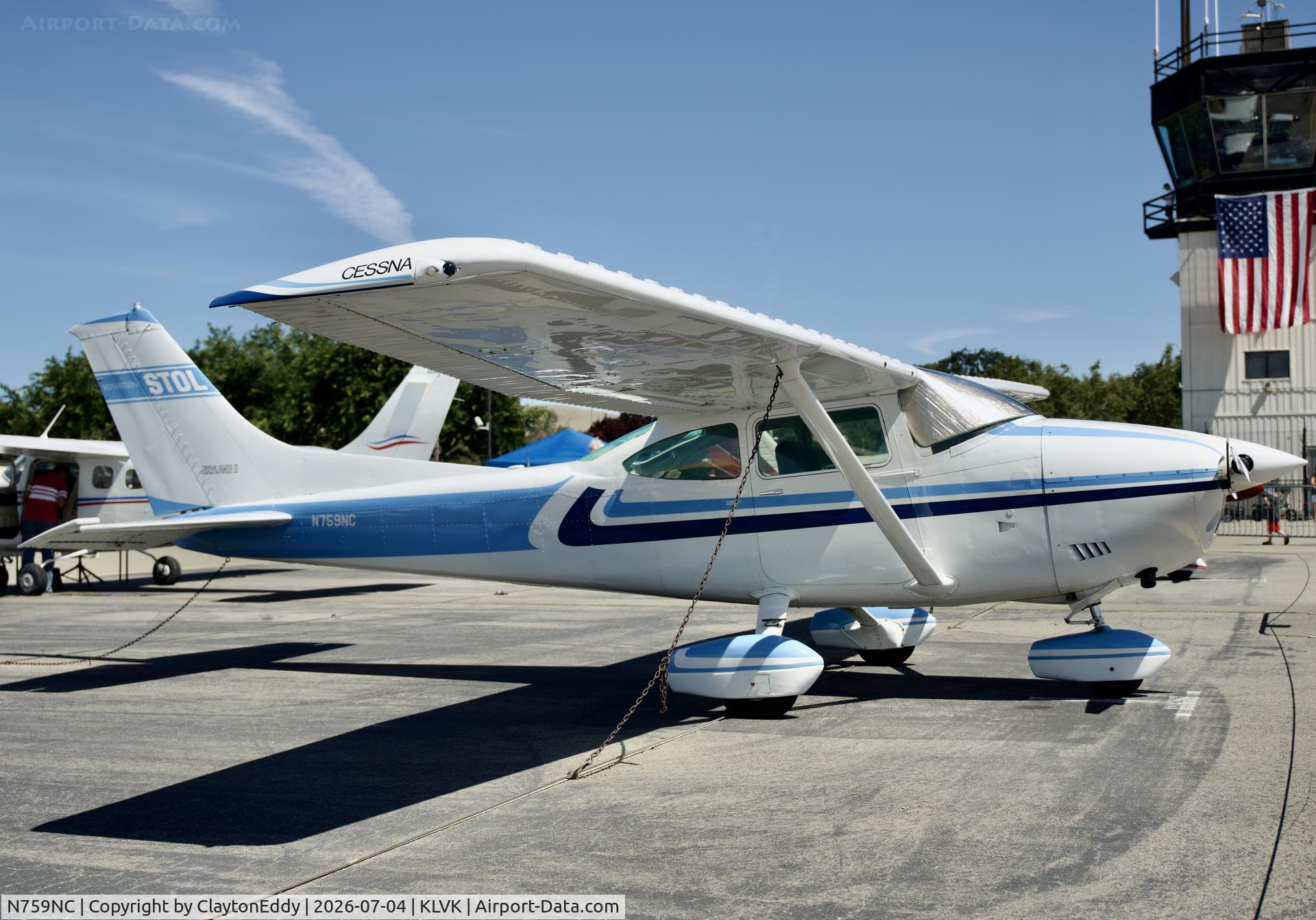 N759NC, 1977 Cessna 182Q Skylane, c/n 18266118, 4th of July Livermore airport in California 2026