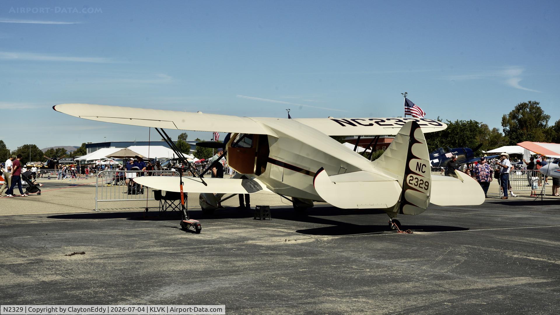 N2329, 1938 Waco EGC-8, c/n 5062, 3th of July Livermore airport in California 2026