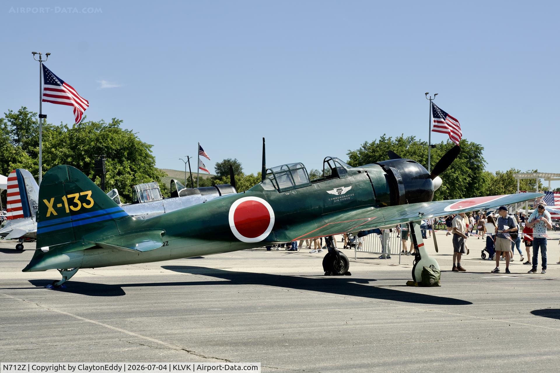 N712Z, 1942 Mitsubishi A6M3 Reisen (Zero), c/n 3869, 4th of July Livermore airport in California 2026