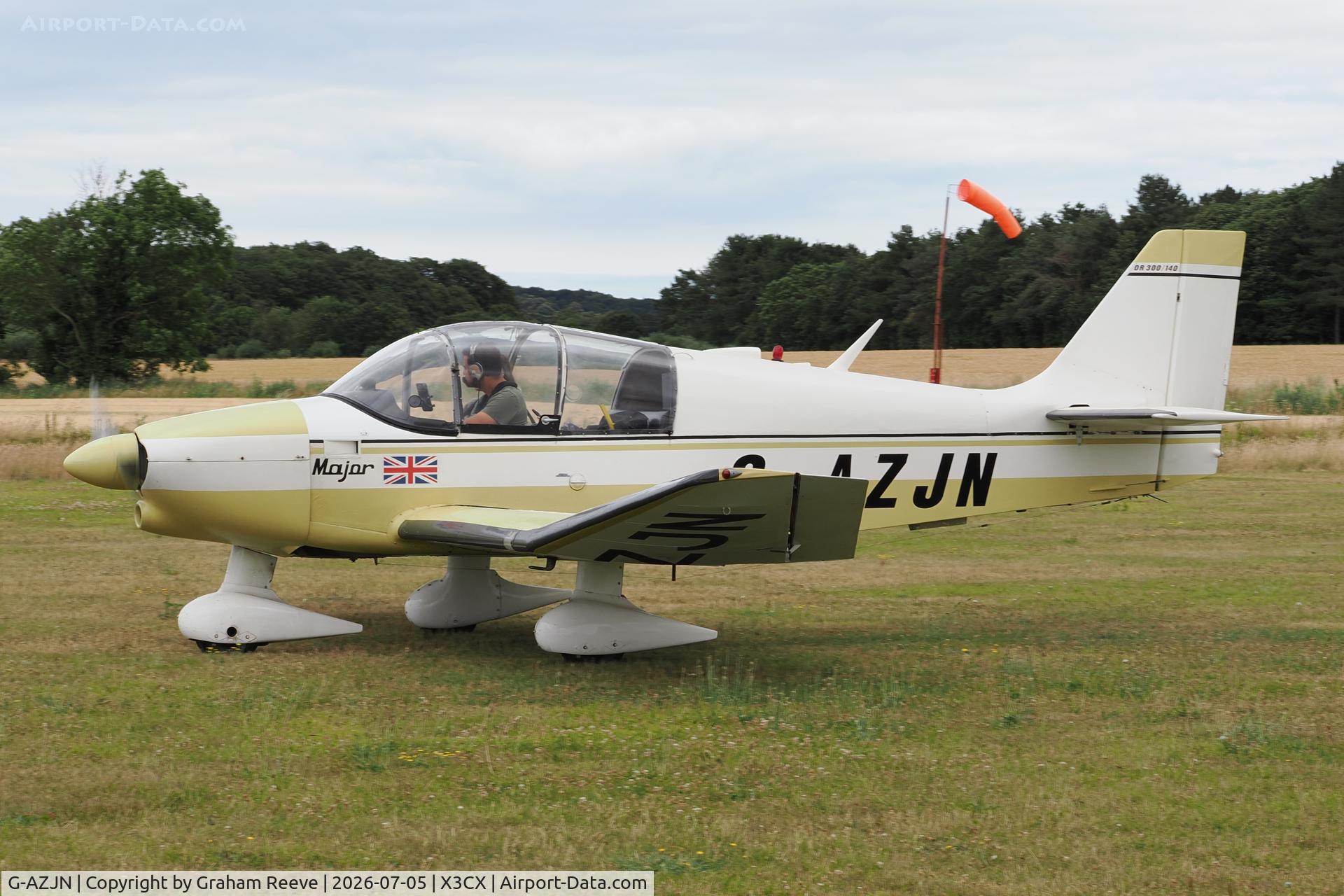 G-AZJN, 1972 Robin DR-300-140, c/n 642, Departing from Northrepps.