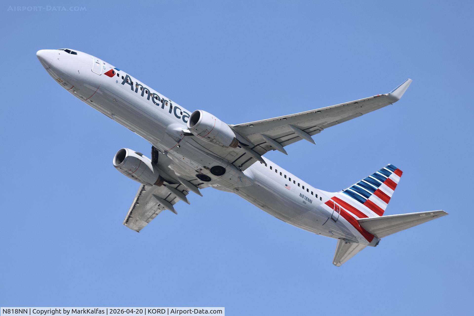 N818NN, 2009 Boeing 737-823, c/n 30910, B738 American Boeing 737-823 N818NN departing 28R KORD